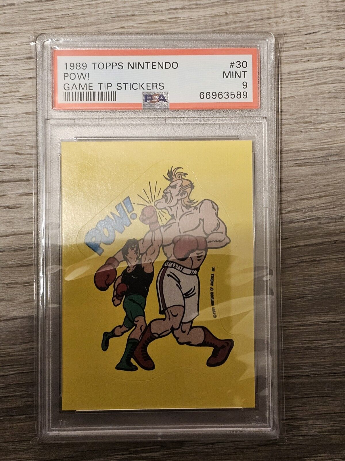 1989 Topps Nintendo Game-Tip Stickers Mike Tyson\'s Punch-Out POW PSA 9 #30