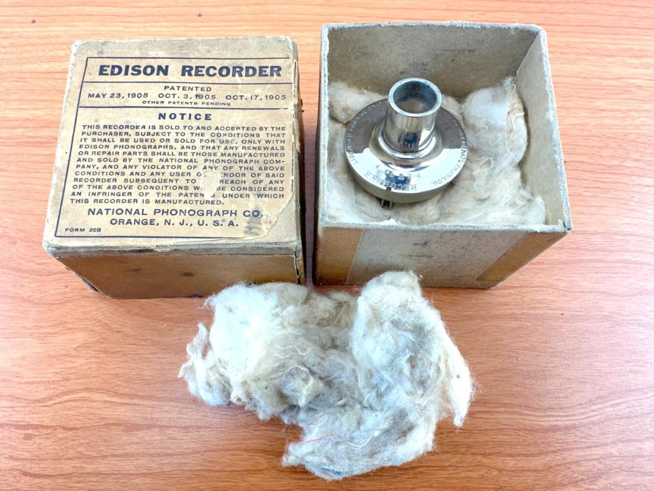 Antique Edison Recorder w/Box for Edison Phonographs