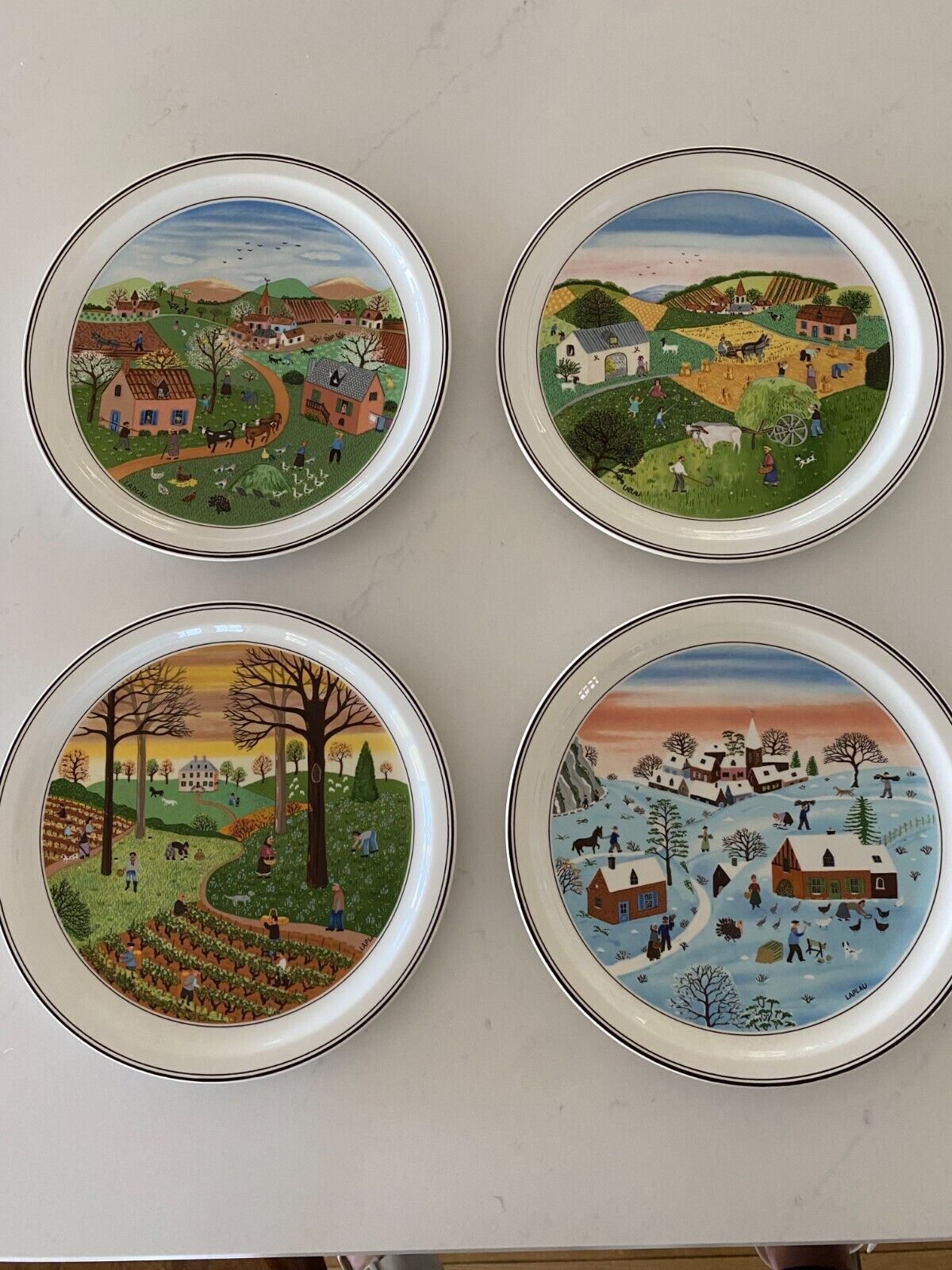 Villeroy & Boch The Four Seasons 4 Decorative Wall Plates 9 1/4\