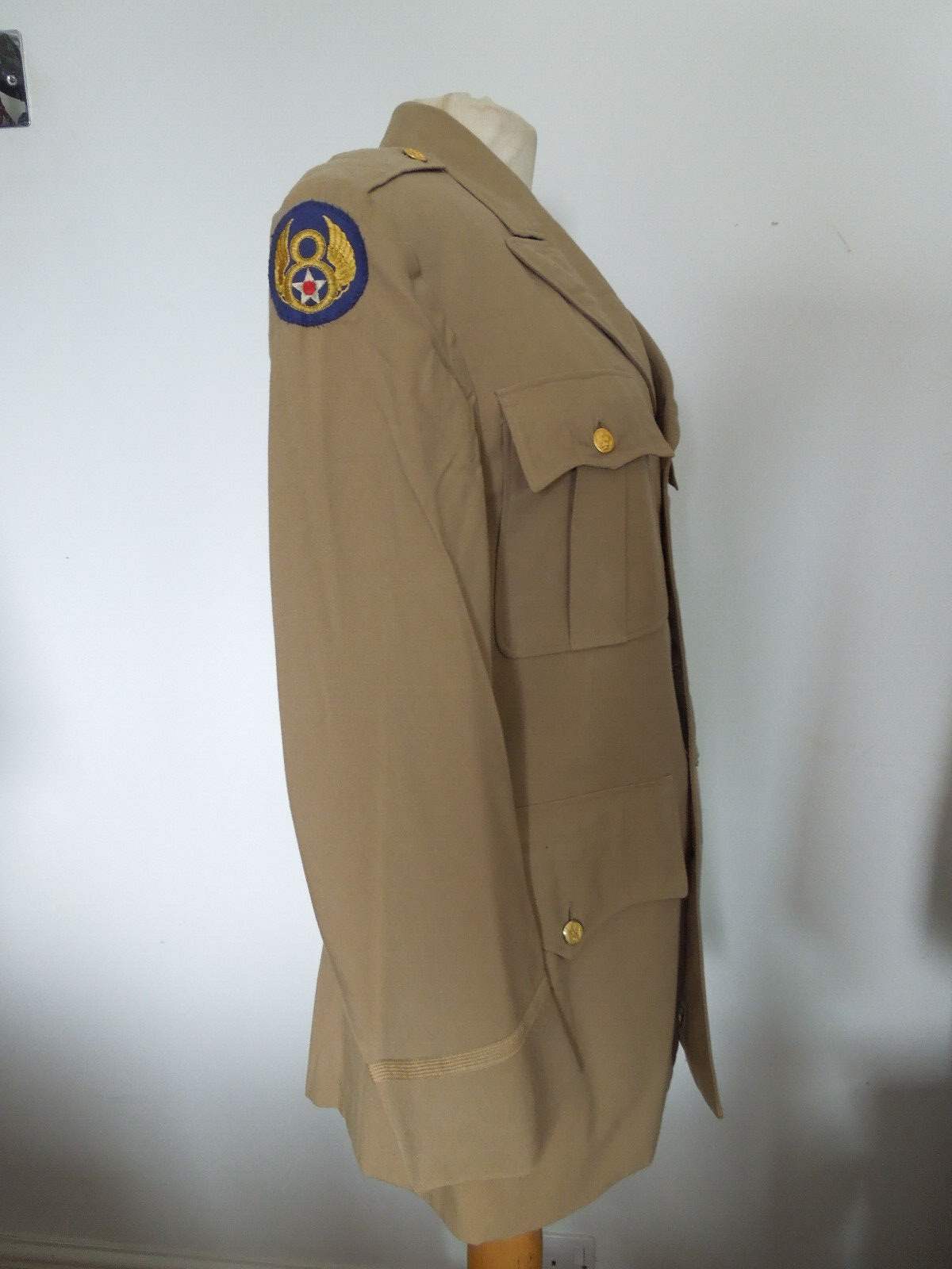 Vintage WWII US Army Reenactment Class A Summer Uniform Tunic USAAF Mighty 8th