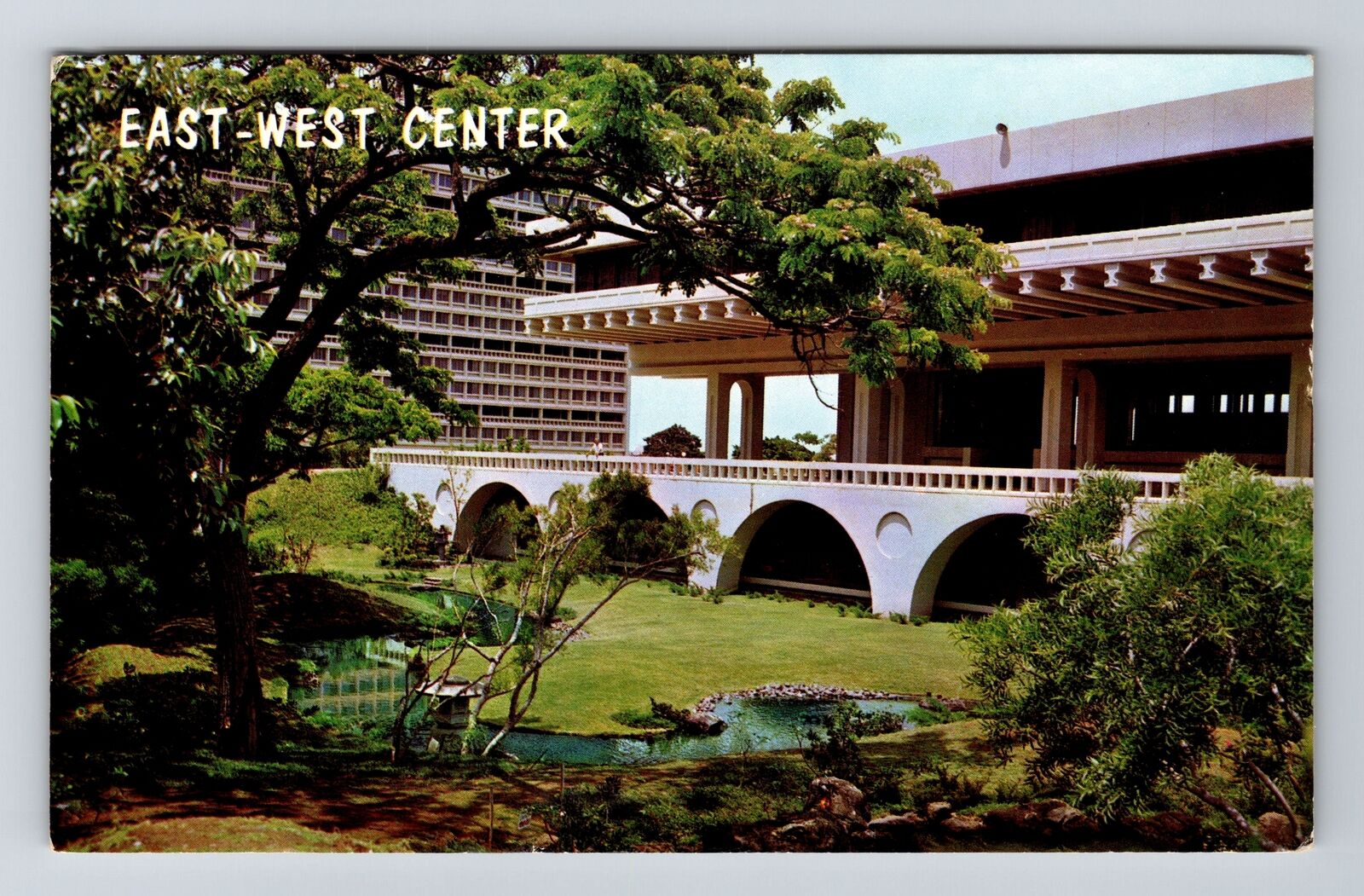 Honolulu HI-Hawaii, Japanese Garden & Jefferson Hall, c1968, Vintage Postcard