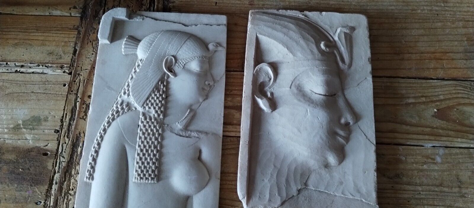 A pair of VTG Metropolitan Museum of Art Egyptain relief casts/ptolemaic period