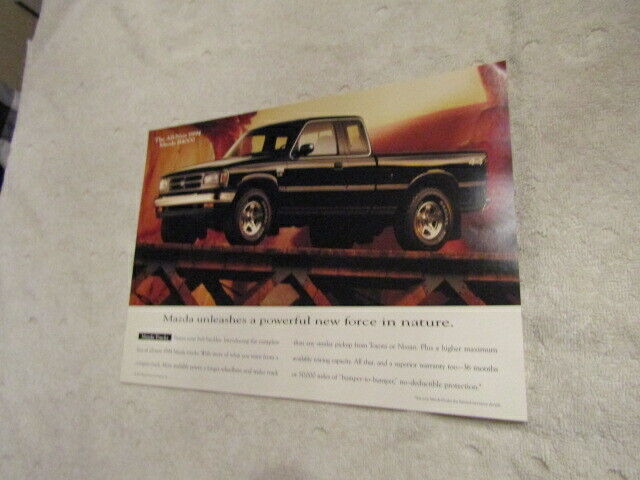 1994 Maxda B400 Pickup Truck New Car Sales Brochure Card Sheet NOS