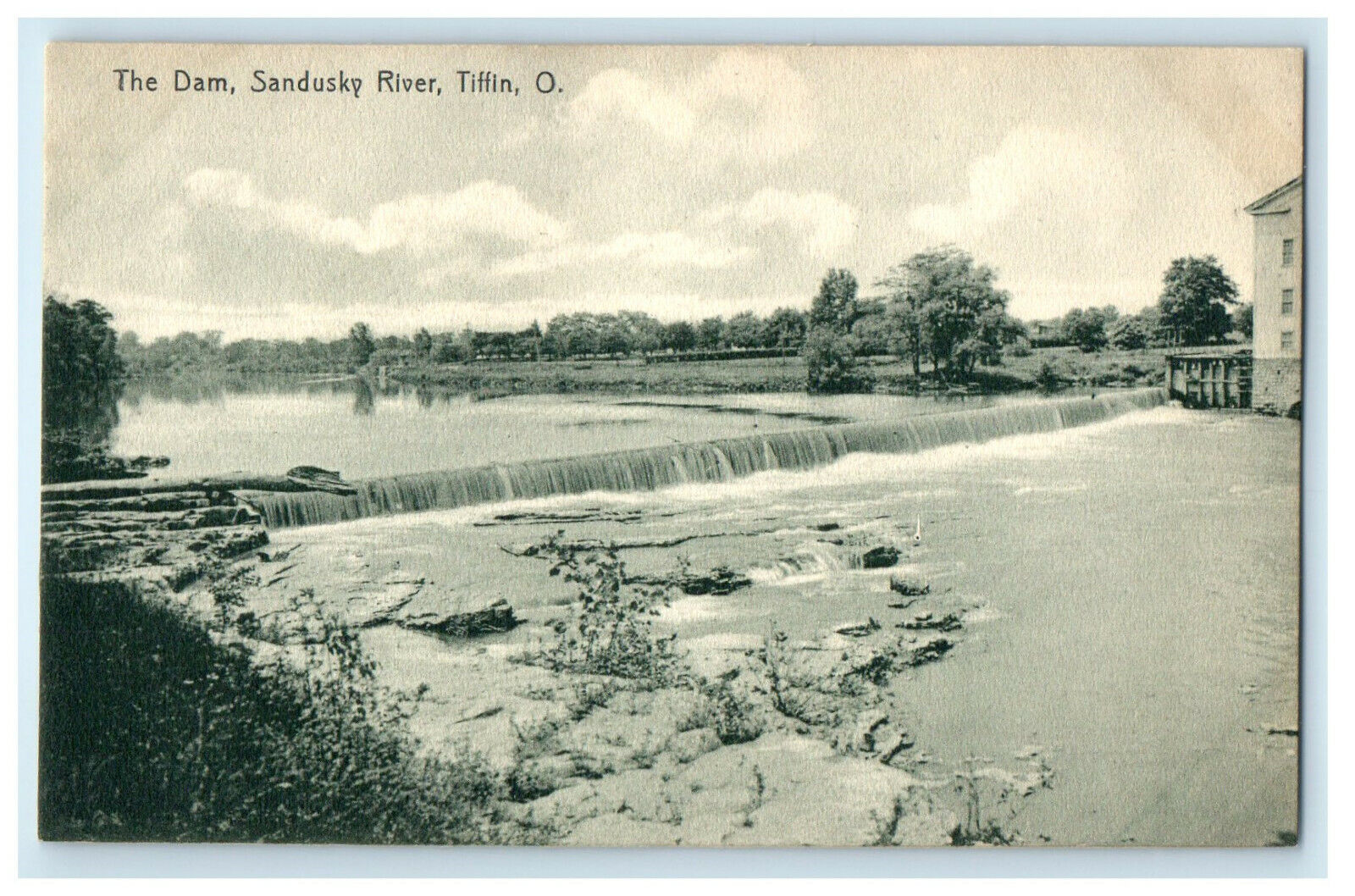 c1910s The Dam, Sandusky River, Tiffin Ohio OH Antique Unposted Postcard
