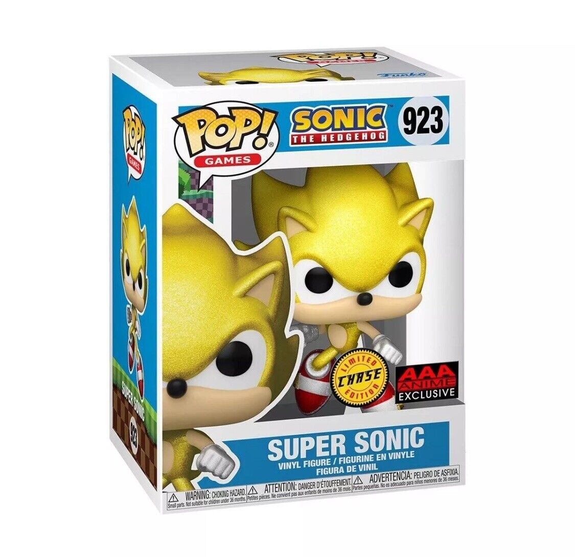 Funko Pop Games: Sonic the Hedgehog - Super Sonic #923 Chase AAA Anime Mint