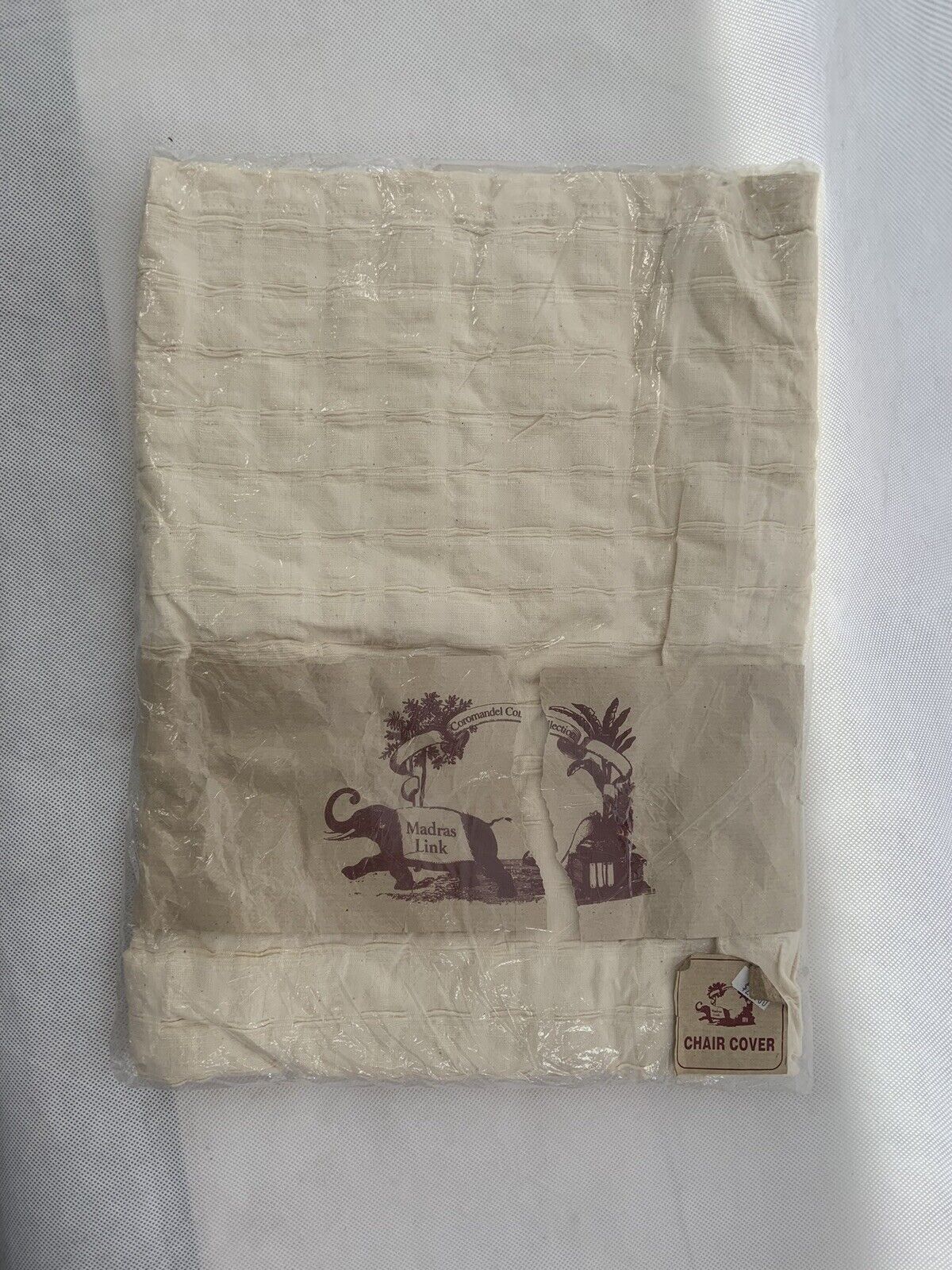chair cover by Madras Link 100% cotton cream one size 41” X 33”
