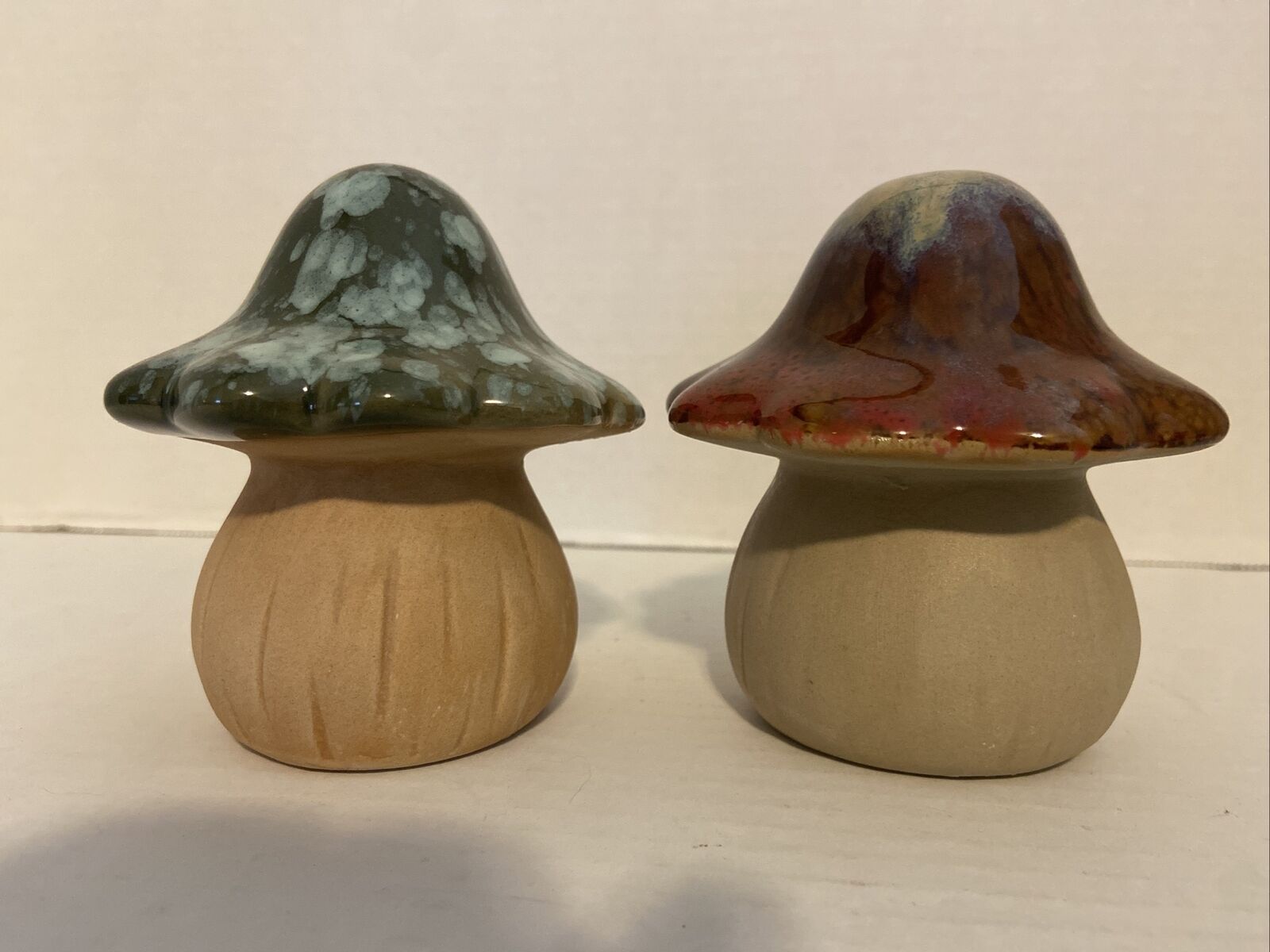 Glazed Ceramic Mushrooms Set of 2 MCM