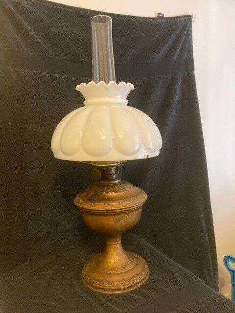 Antique Aladdin Model #7 Kerosene Lamp Lacquered Bronze Base w/ Burner/1917-1919