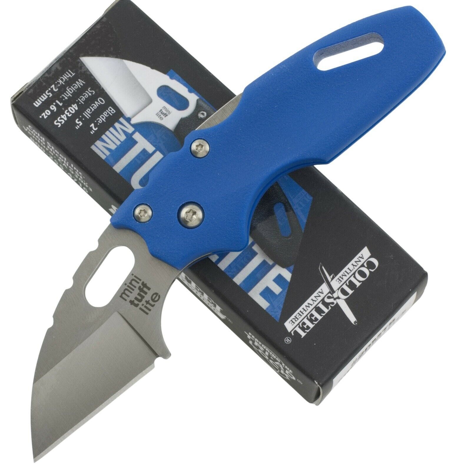 Cold Steel Mini Tuff Lite Tri-Ad Lock Blue Griv-Ex Folder Pocket Knife