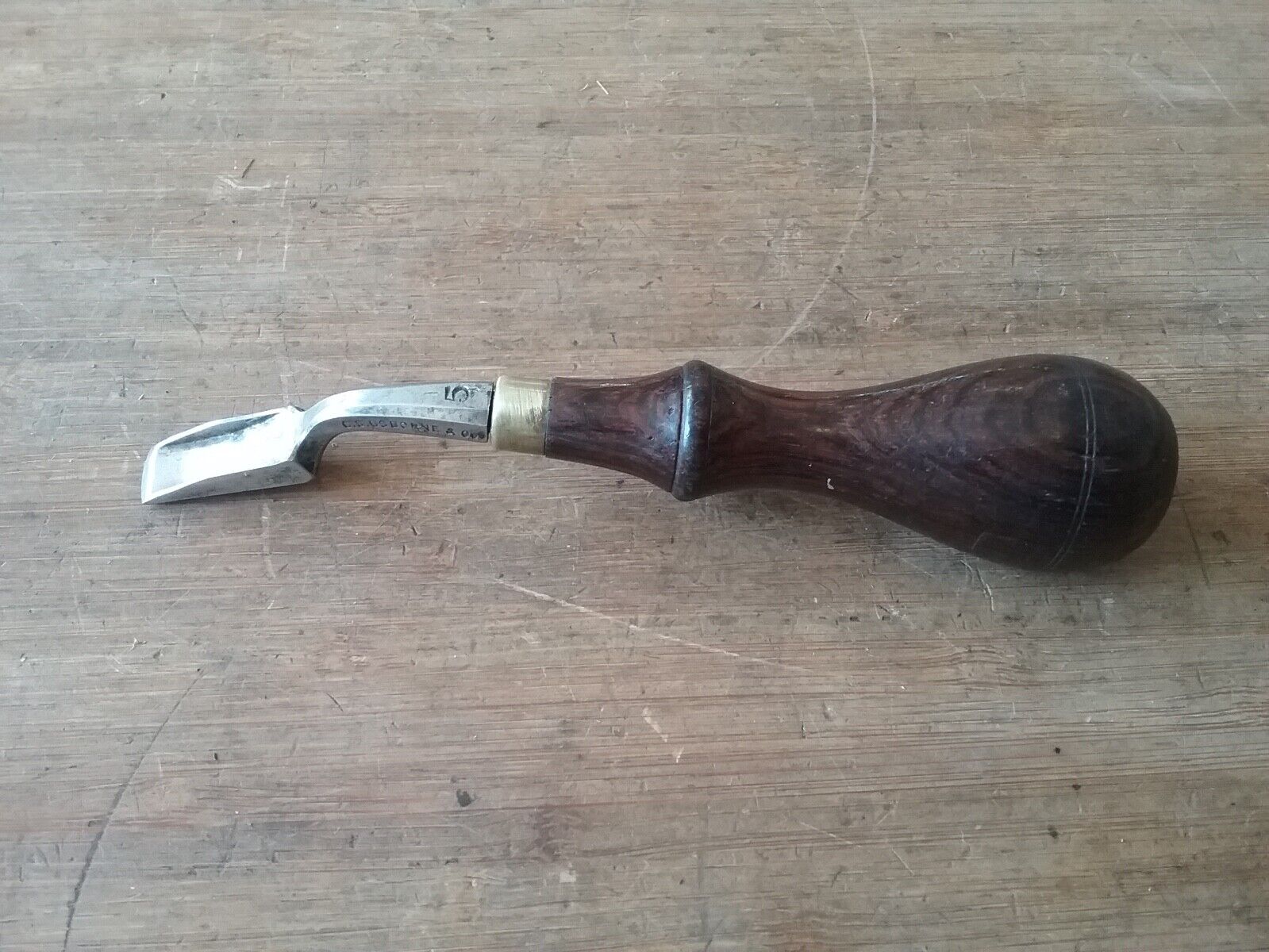 Antique C.S. Osborne no.5 Leather French Edge Skiving Tool 3/8\
