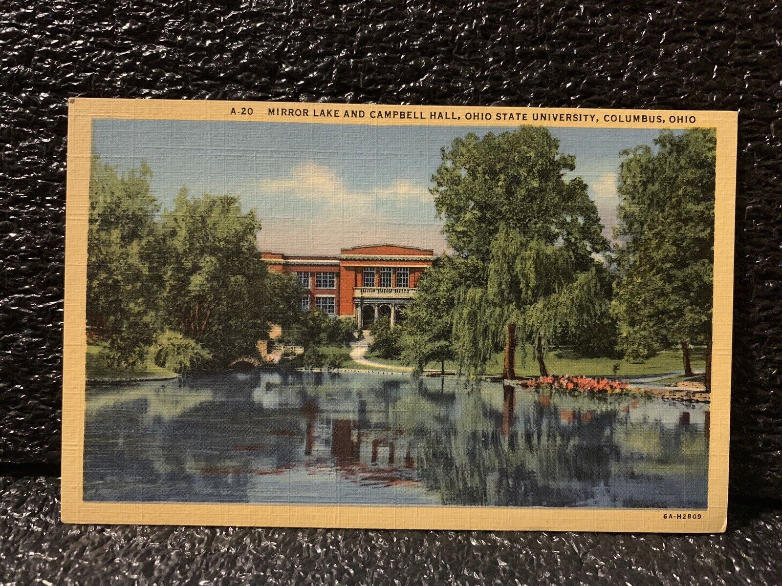 Mirror Lake And Campbell Hall Ohio State University Vintage Postcard Unposted 