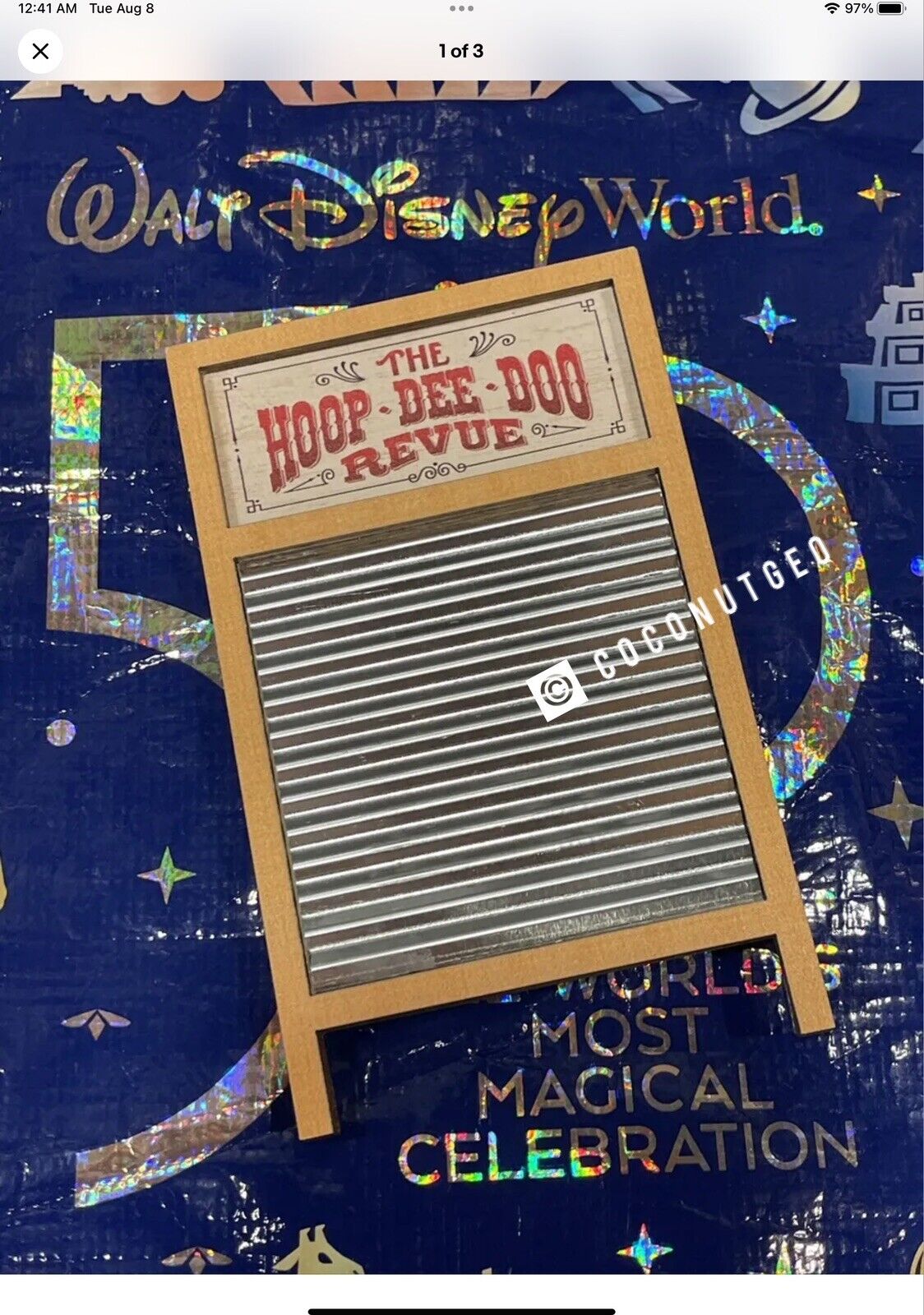 Disney World Fort Wilderness Pioneer Hall Hoop Dee Doo Revue Washboard Magnet 6”