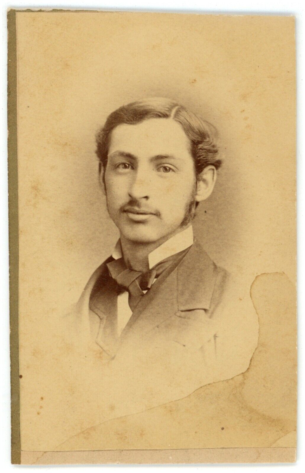 CIRCA 1800\'S CDV Handsome Young Man Mustache Ingraham Brothers Northampton, MA