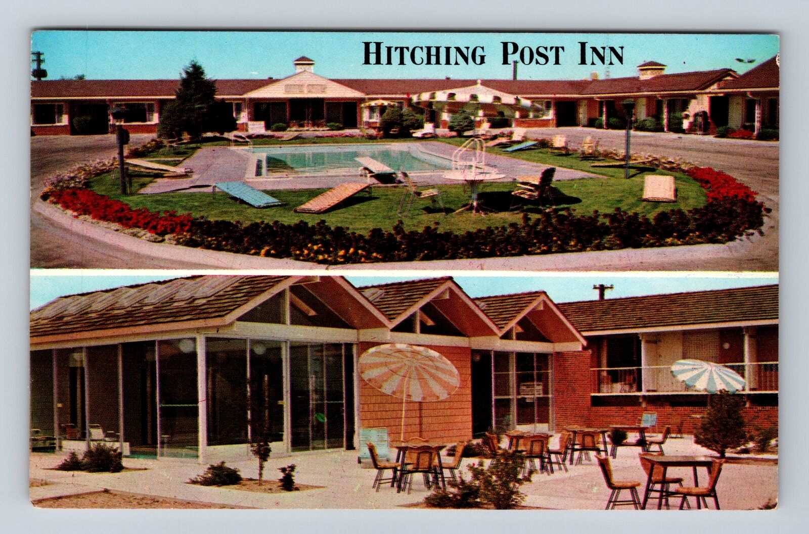 Cheyenne WY-Wyoming, Hitching Post Inn, Advertisement, Antique Vintage Postcard