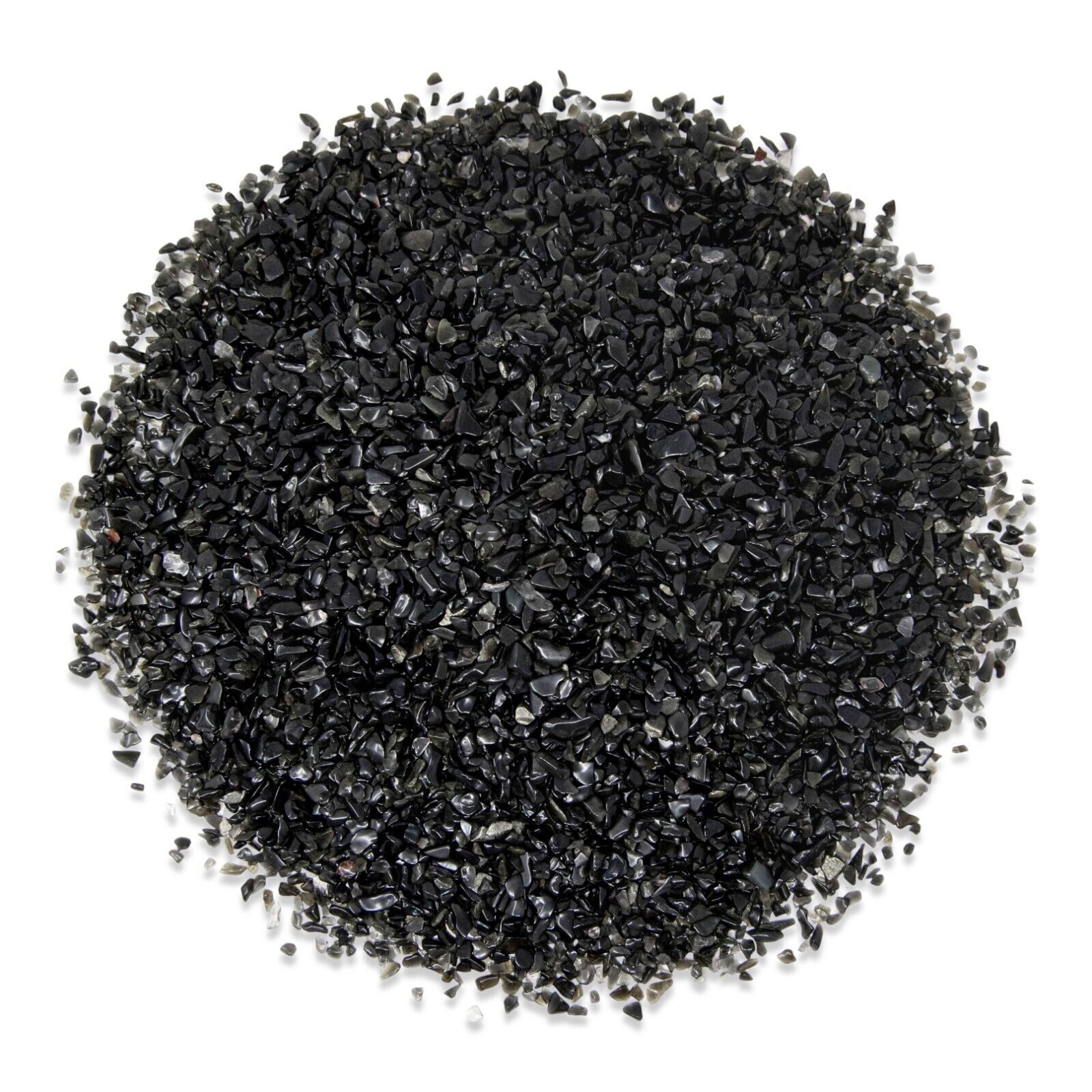 Tumbled Black Obsidian Crystal Tiny Chips Loose Gemstone Undrilled Beads Bulk