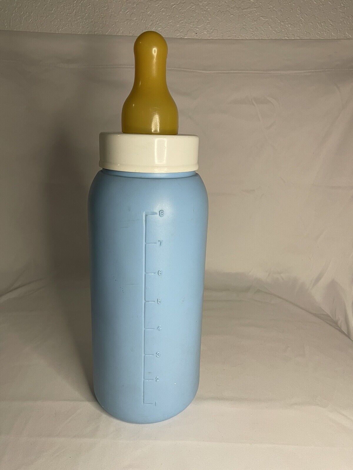 Large Vintage Plastic Baby Bottle Bank Blue Blow Mold 22 inch