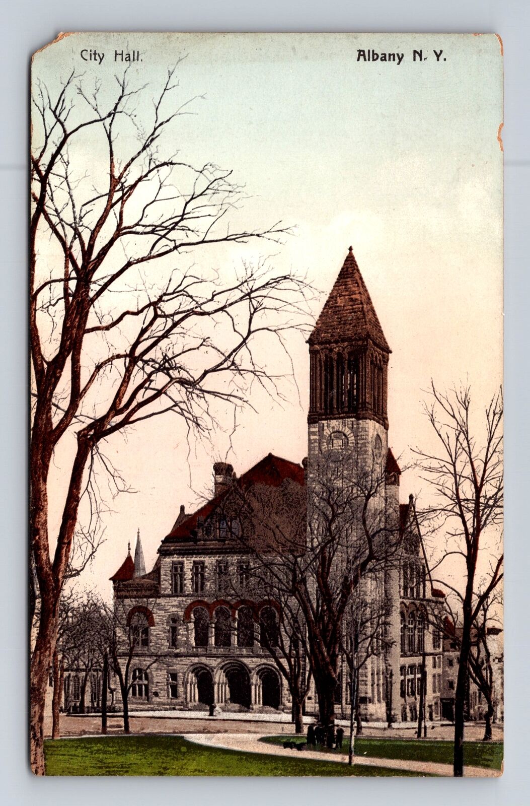 Albany NY- New York, City Hall, Antique, Vintage Souvenir Postcard