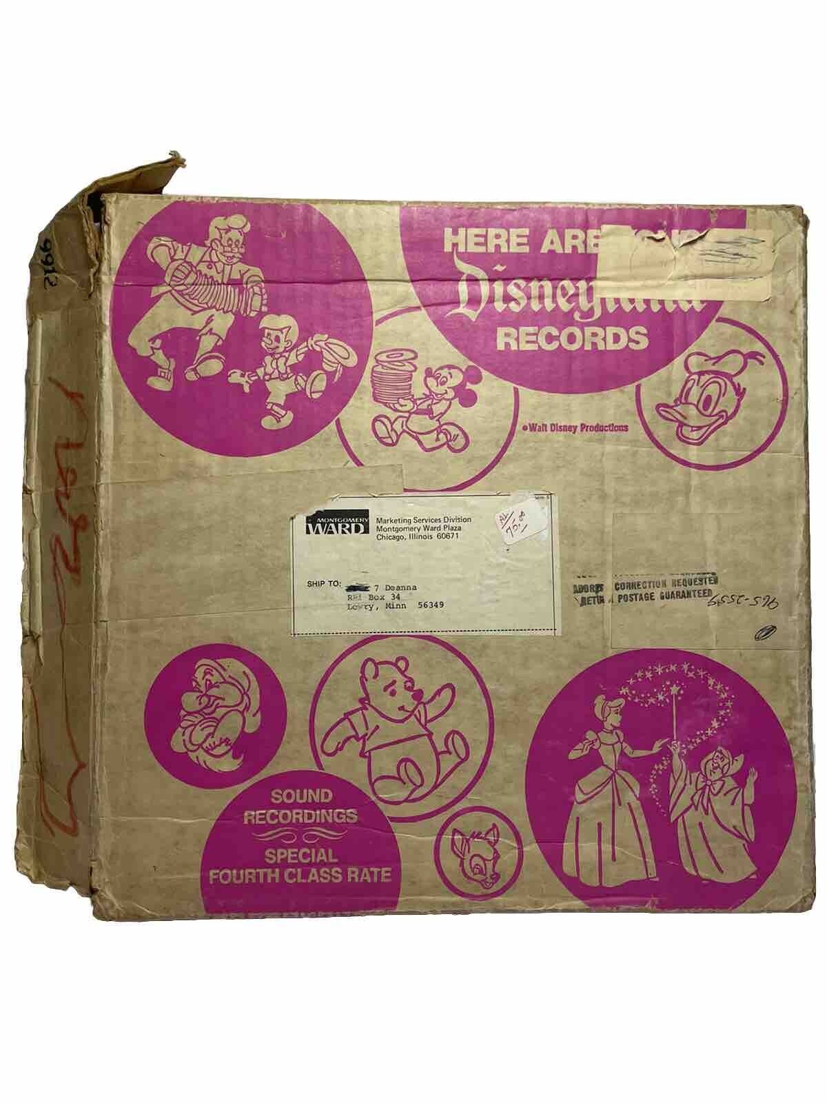 Set of 7 Vintage Walt Disney Disneyland Vinyl Records Stories W/ Original Box