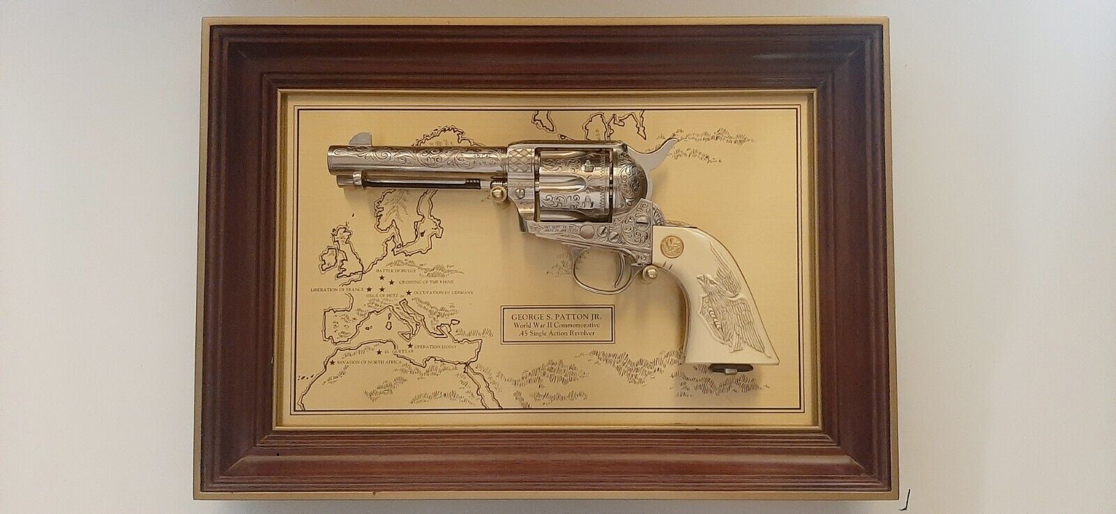 Franklin Mint General Patton Commemorative 1873 Colt .45 SAA Revolver And Plaque