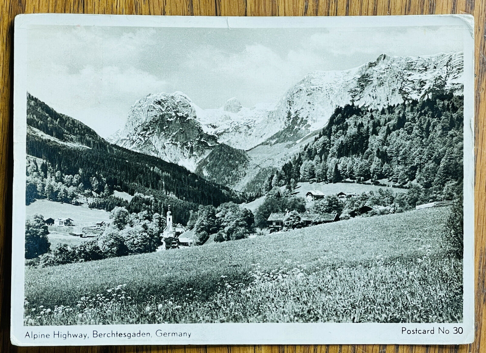  1955 POSTCARD BERCHTESGADEN GERMANY ALPINE HIGHWAY VINTAGE Bavarian Alps Europe