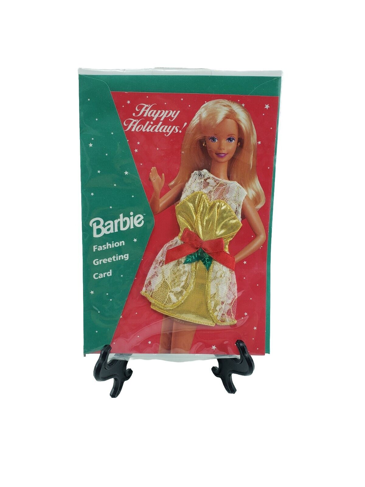 1995 Barbie Fashion Greeting Card Happy Holidays Christmas Mattel New