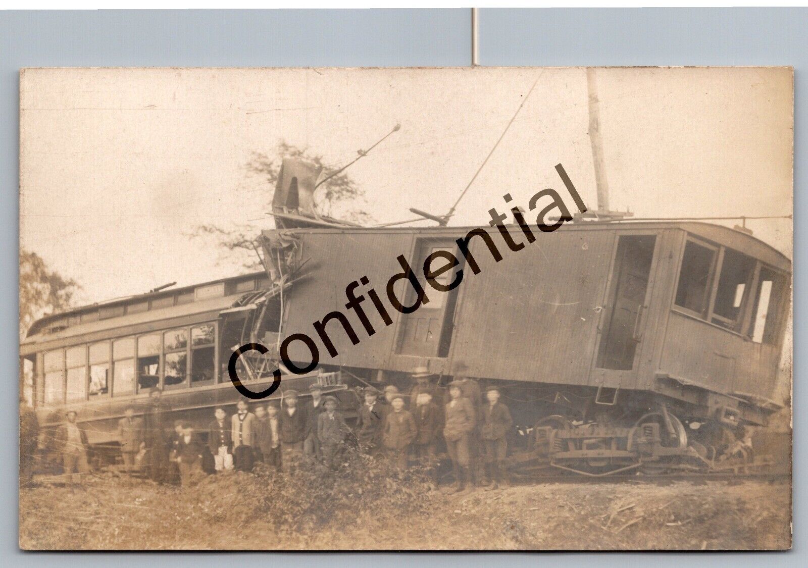 Real Photo Railroad Train Wreck Catt Co. RR At Allegany New York NY RP RPPC G325