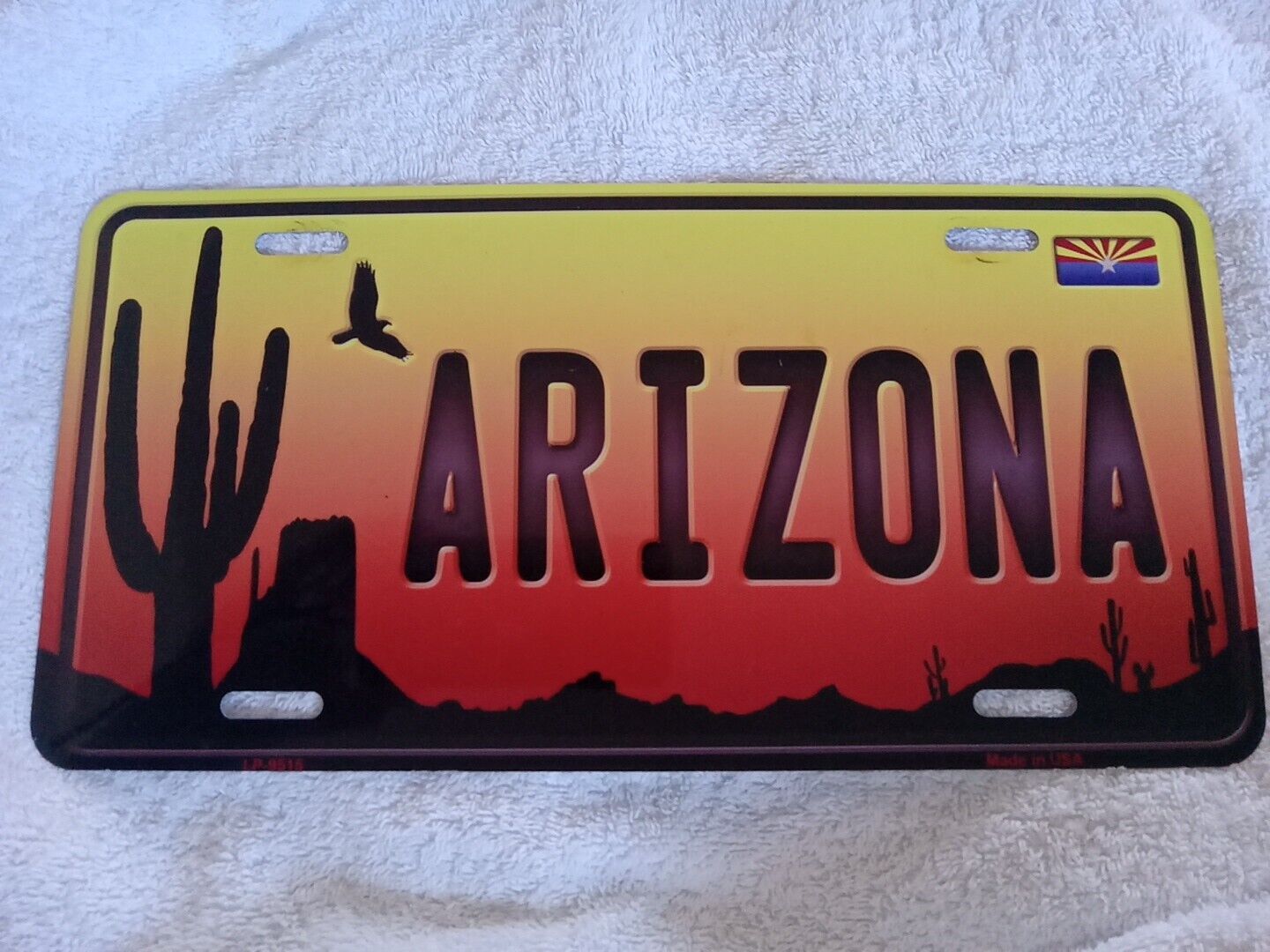 Arizona State Booster Plate Cactus Sunset