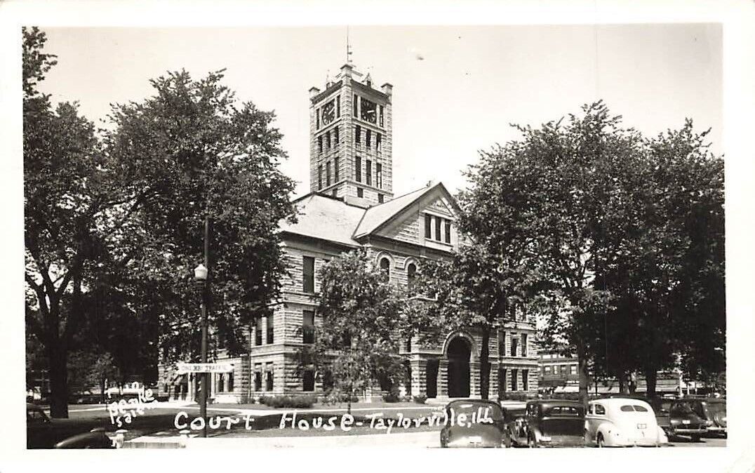 RPPC Christian County Court House Taylorville IL Illinois Real Photo P432