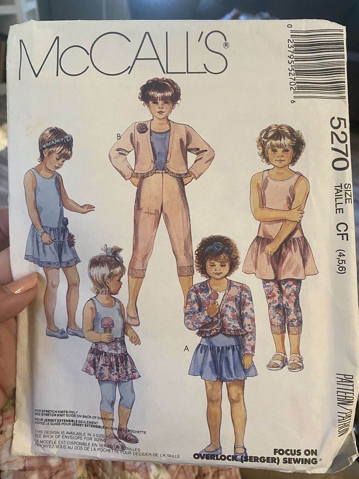 1991 Vintage McCalls Girls Sewing Pattern 5270 Size 4-6 Cut and Complete 