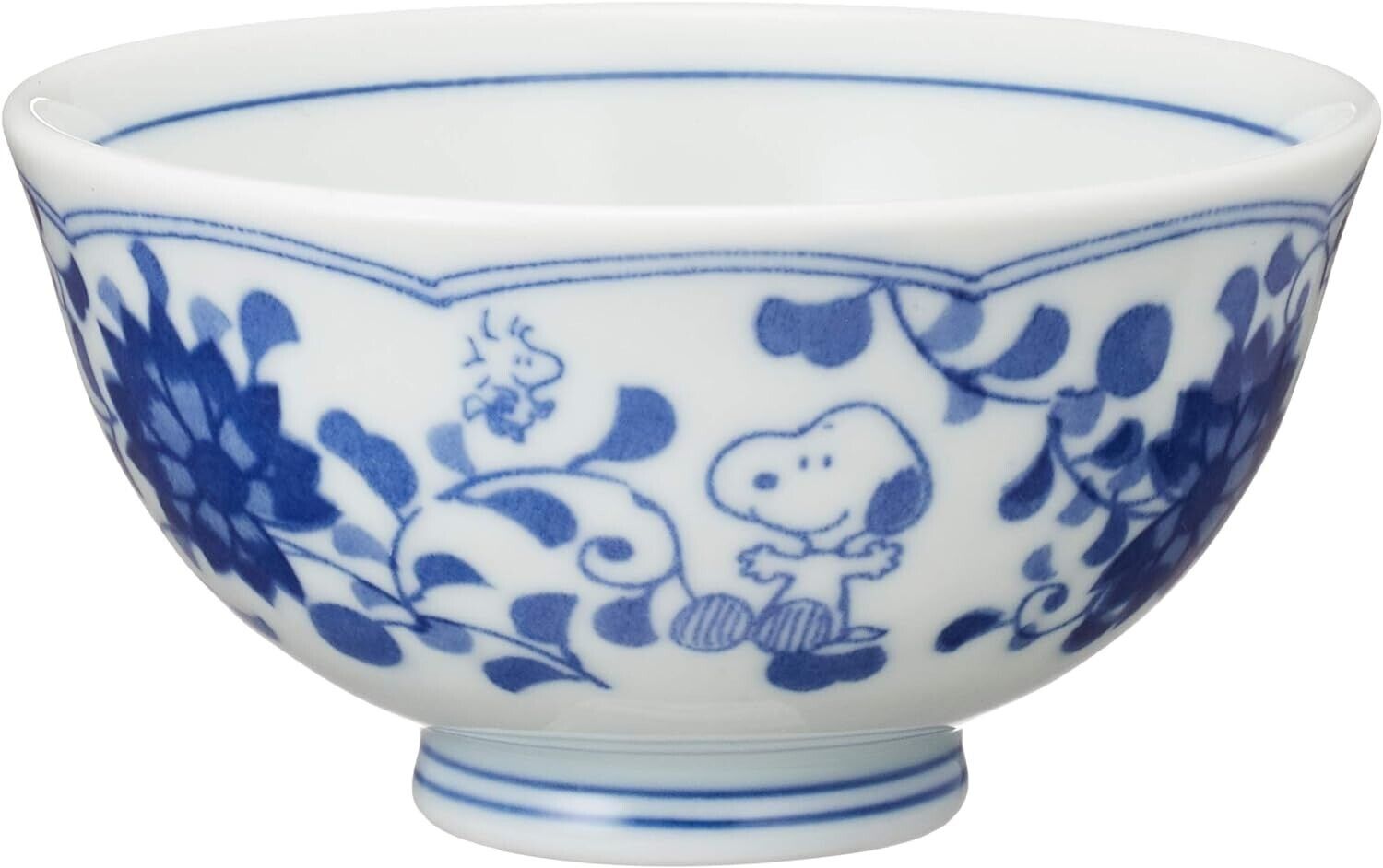 Peanuts Snoopy  Rice Bowl Indigo Arabesque Pattern from Japan