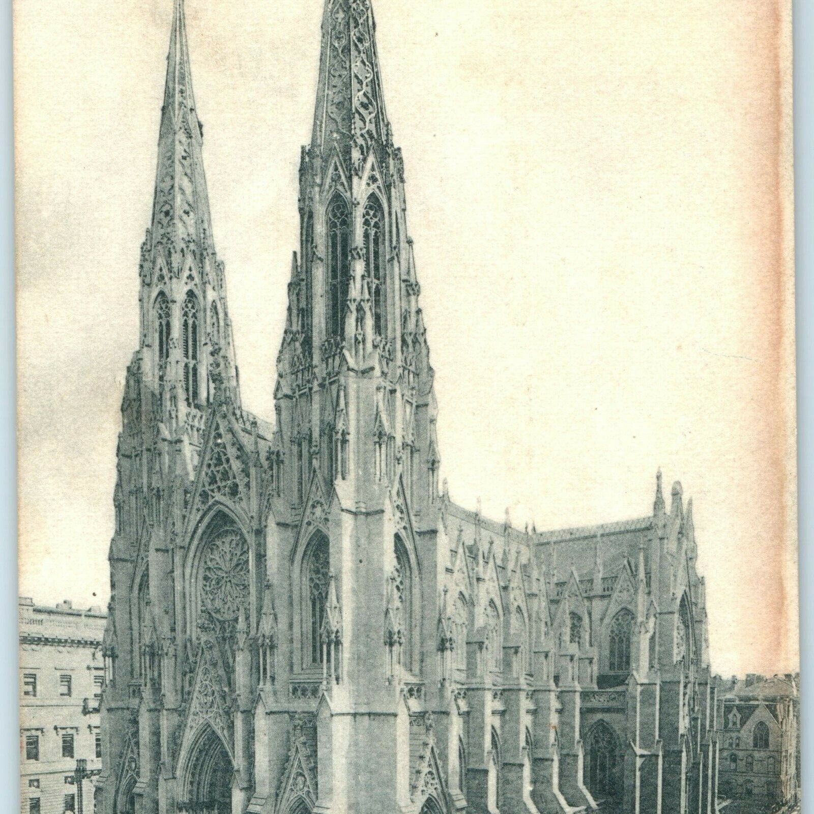 c1900s New York City, St Patrick\'s Cathedral Postcard Catholic Church Vtg A12