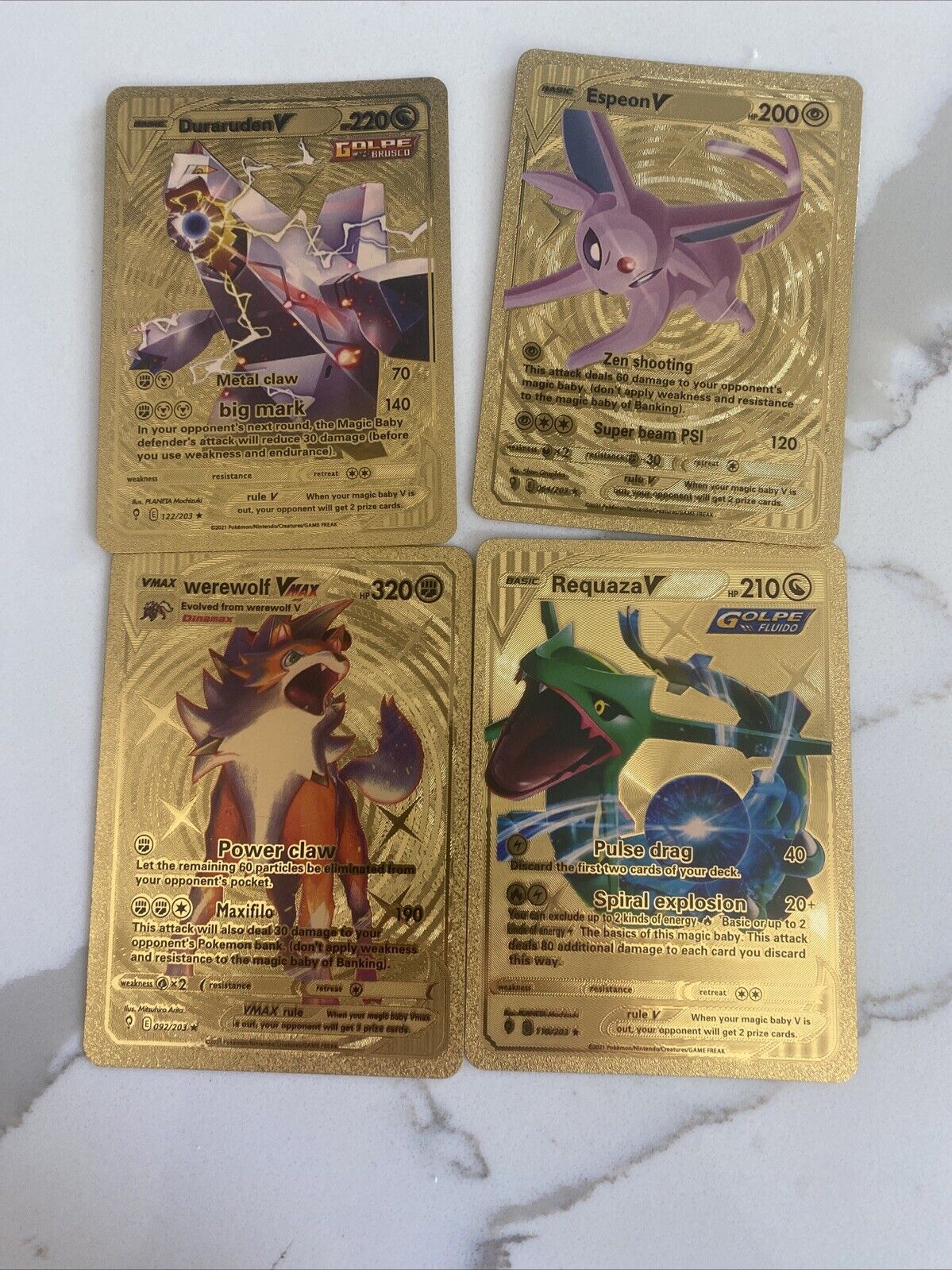 Pokémon Golden Foil Cards Mystery Bundle Of  Four Cards
