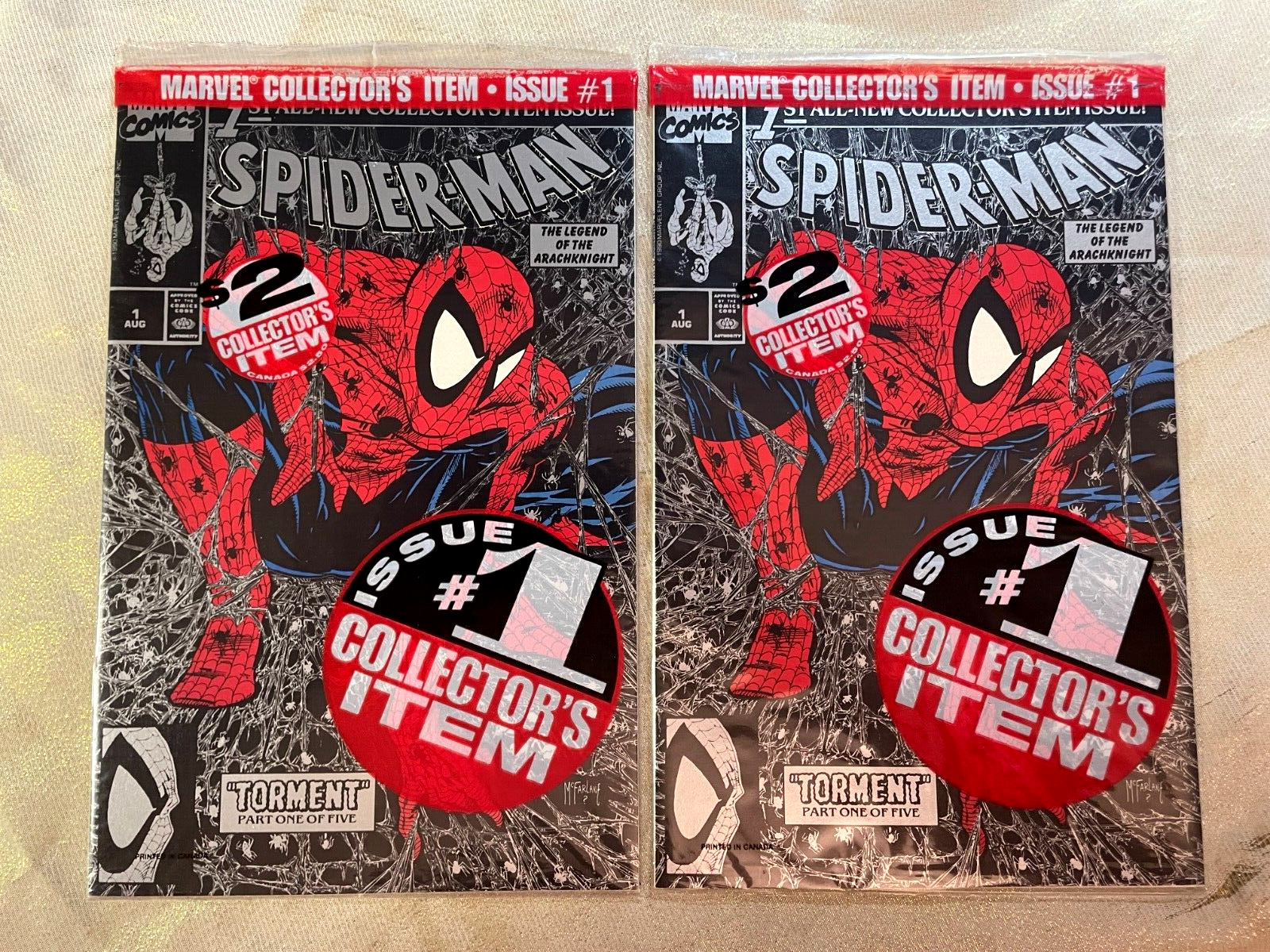 1 copy -----Spider-Man #1 / Silver Sealed BAGGED Edition / 1990 / Todd McFarlane