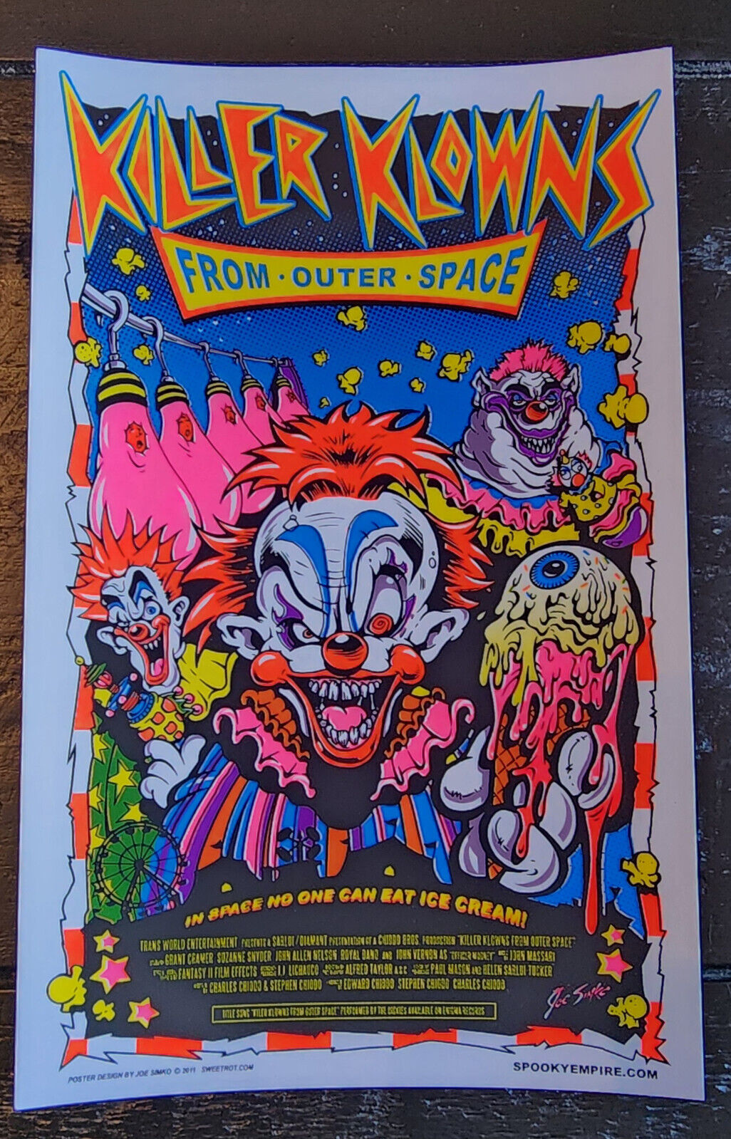 Killer Klowns from Outer Space silk screen handbill Joe Simko