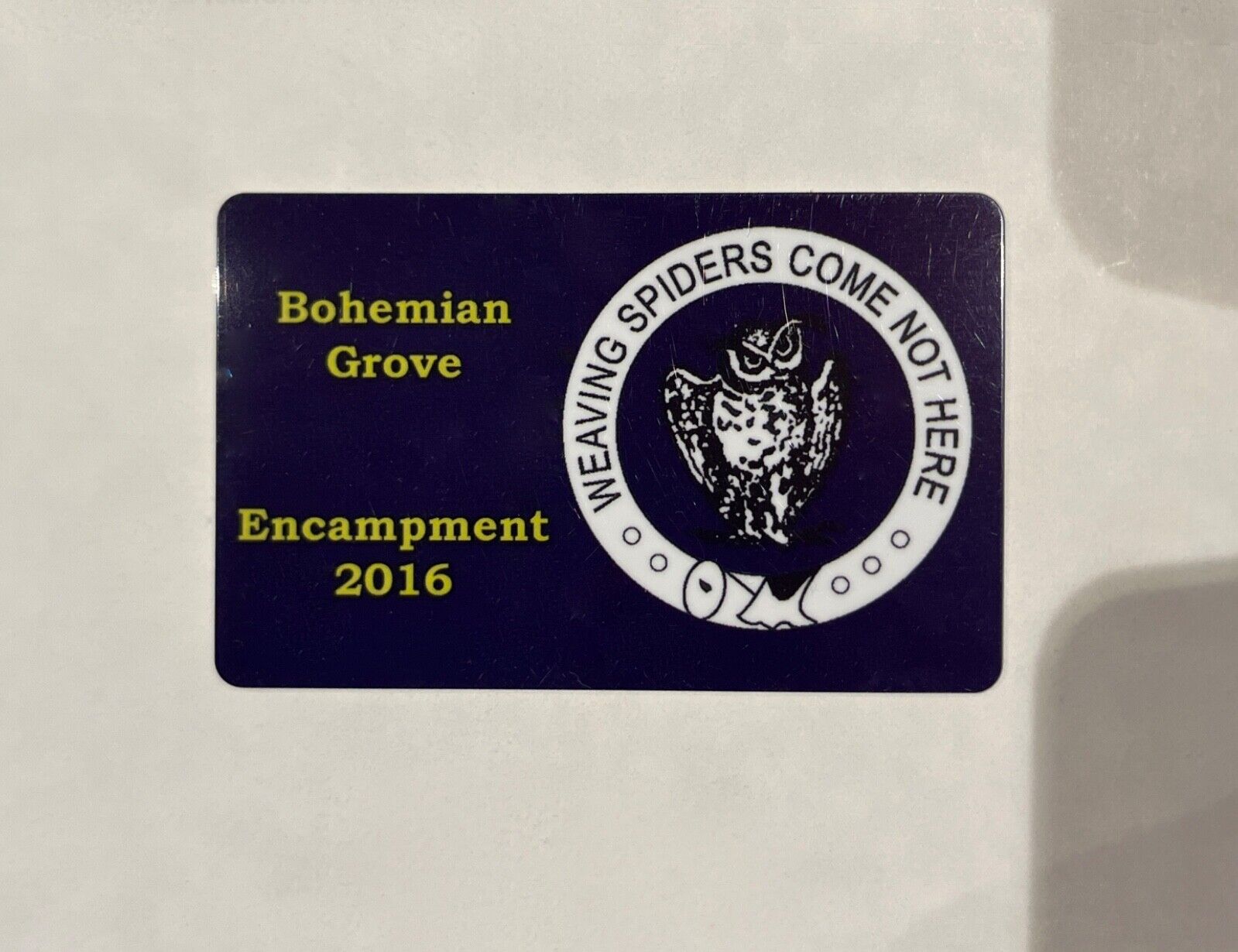 2016 Bohemian Club/ Grove, Encampment Pass Card
