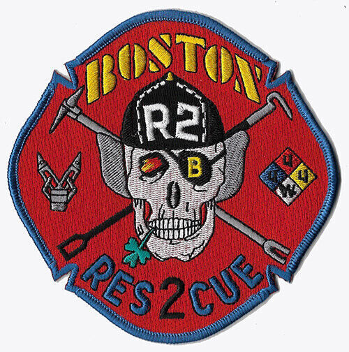 Boston Rescue 2 Skull Design Original Red Fire Patch NEW 