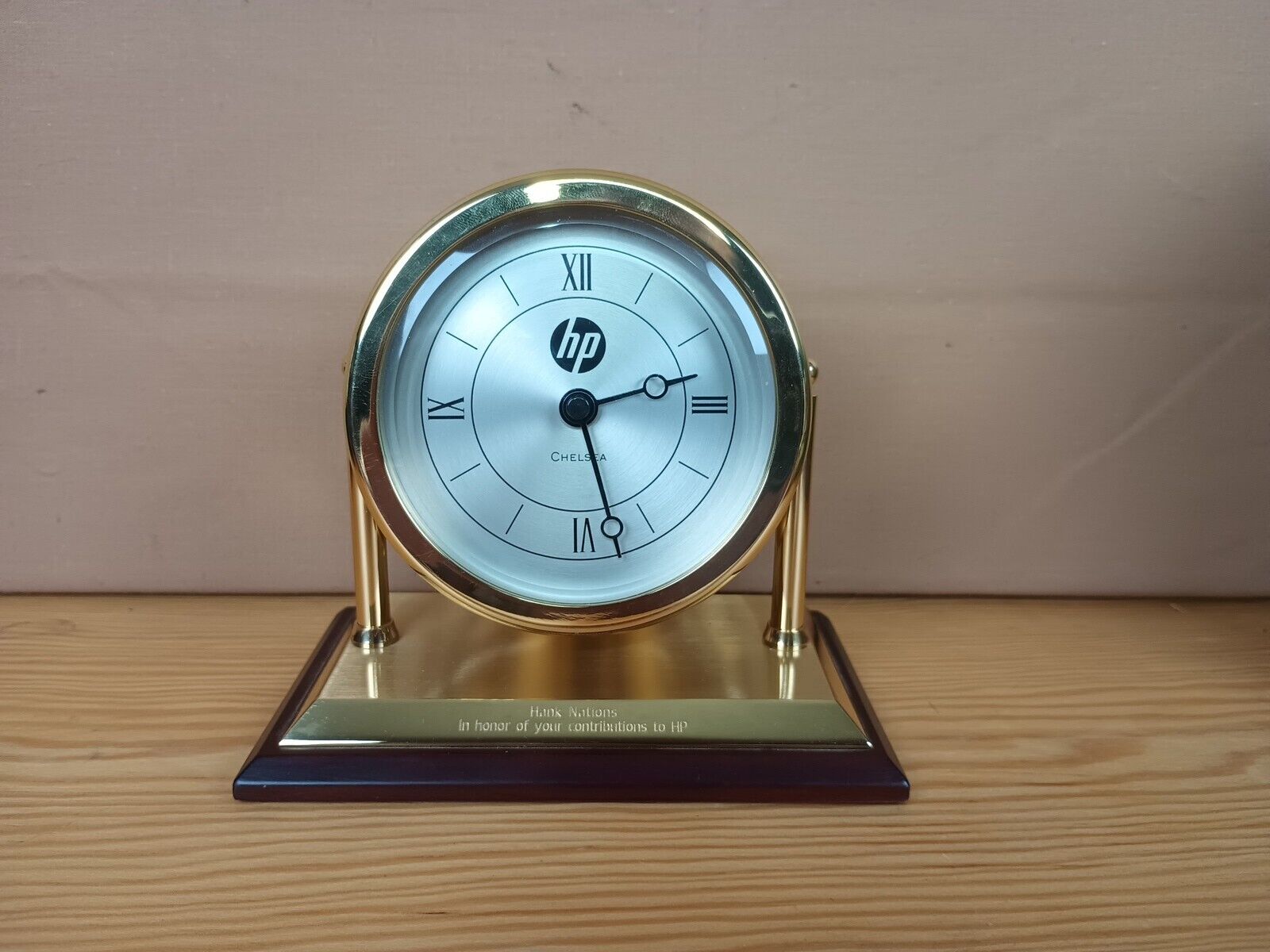 Chelsea Chatham desk clock HP Company Award 