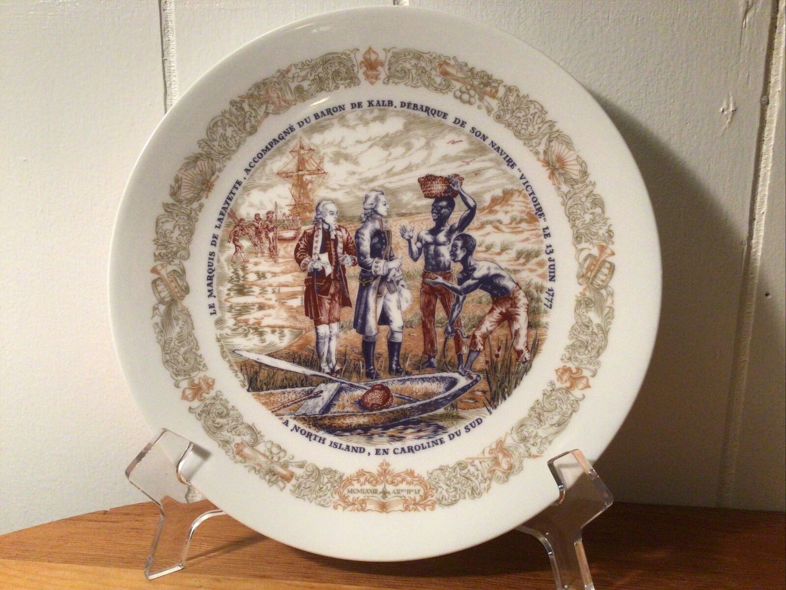 D’Arceau Limoges ,Lafayette Legacy Plate ,1974 Baron De Kalb South Carolina 1777