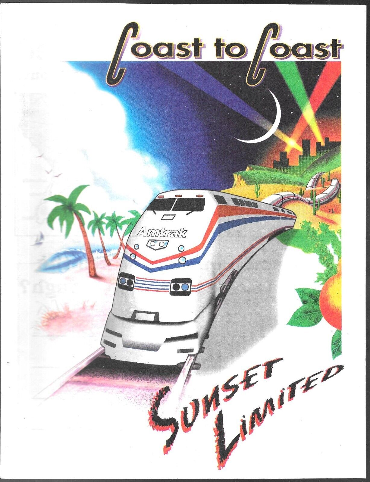 AMTRAK COLLECTIBLE-SUNSET LIMITED-COAST TO COAST-CHILDREN\'S ACTIVITY BOOK