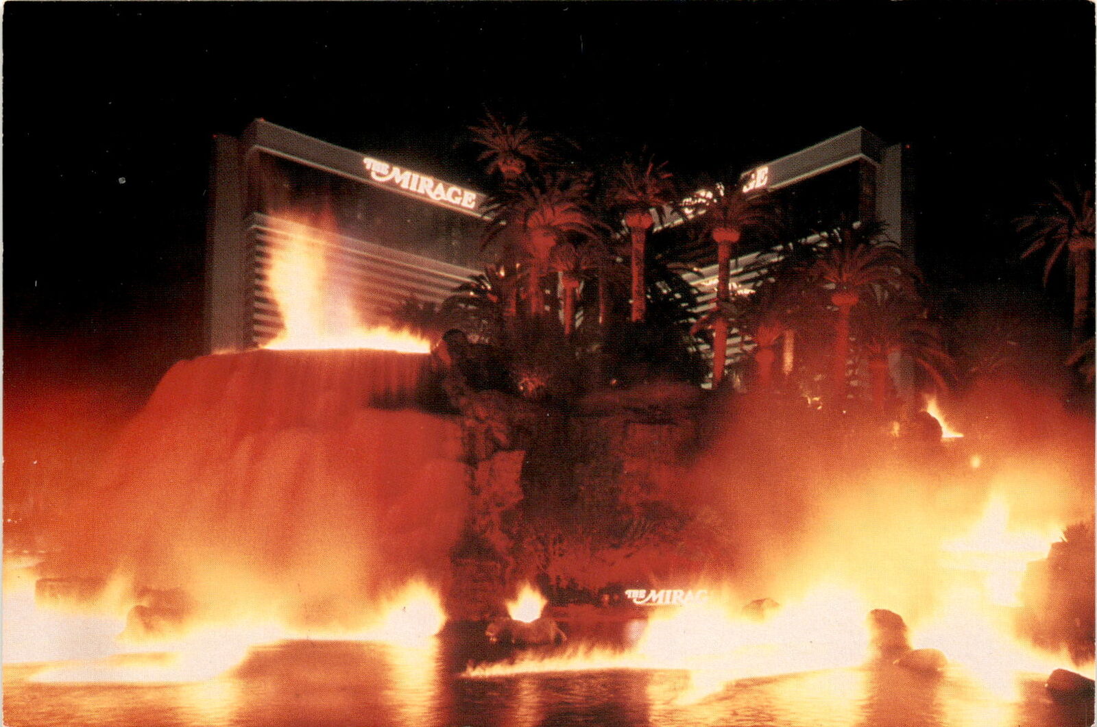Vintage Mirage Resort Postcard: Fiery Las Vegas Volcano