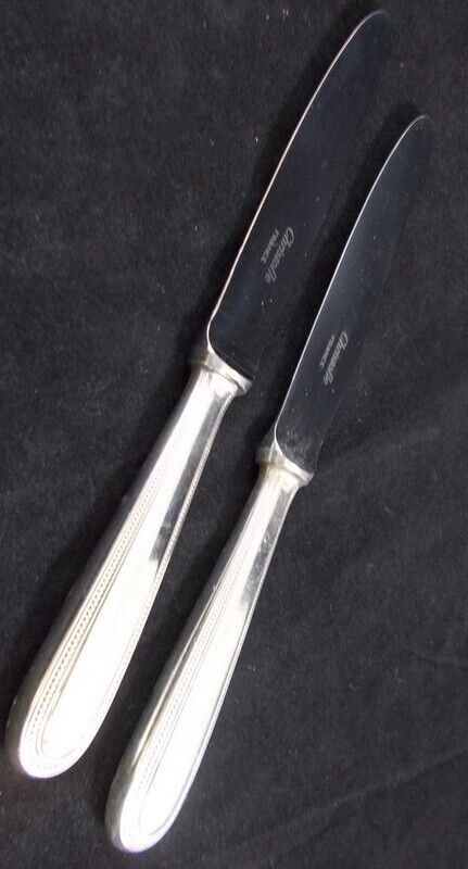 Christofle France Perles Silverplate Group of 2 Dessert Knives