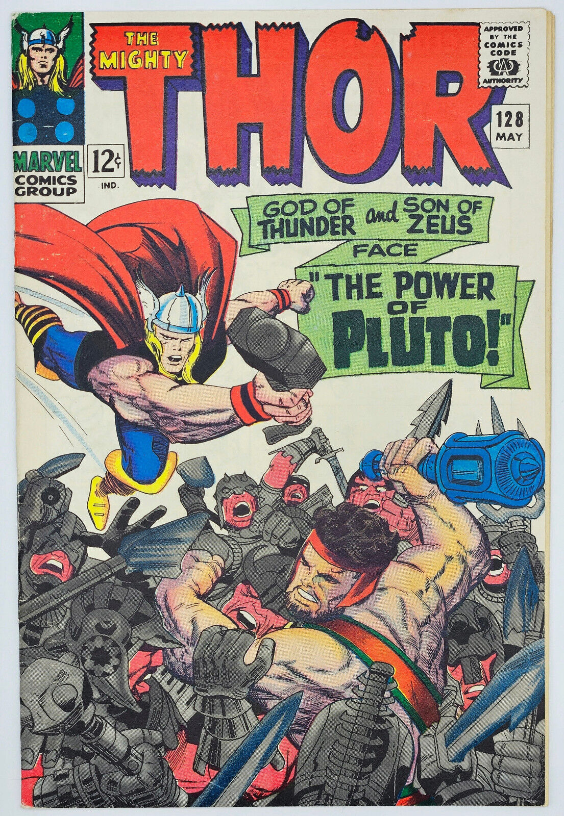 Thor #128 1966 6.0 FN 2nd Appear Pluto Early Hercules appearance Kirby Artwork