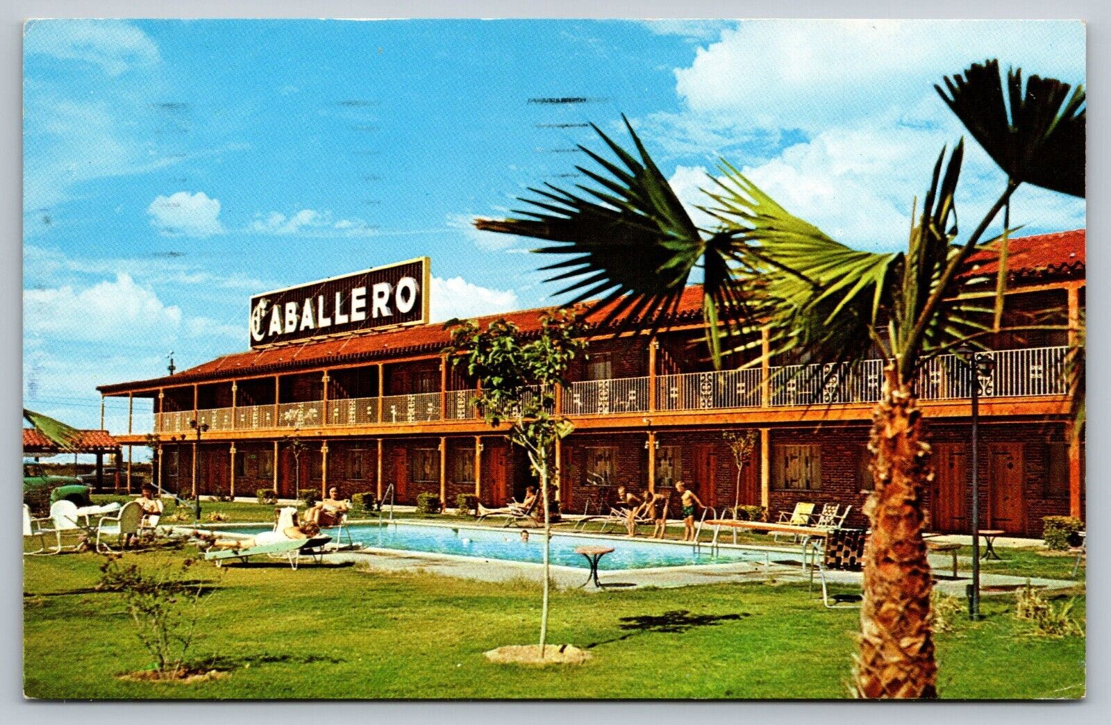 El Paso TX Texas Caballero Motor Hotel & Restaurant Postcard Highway 62