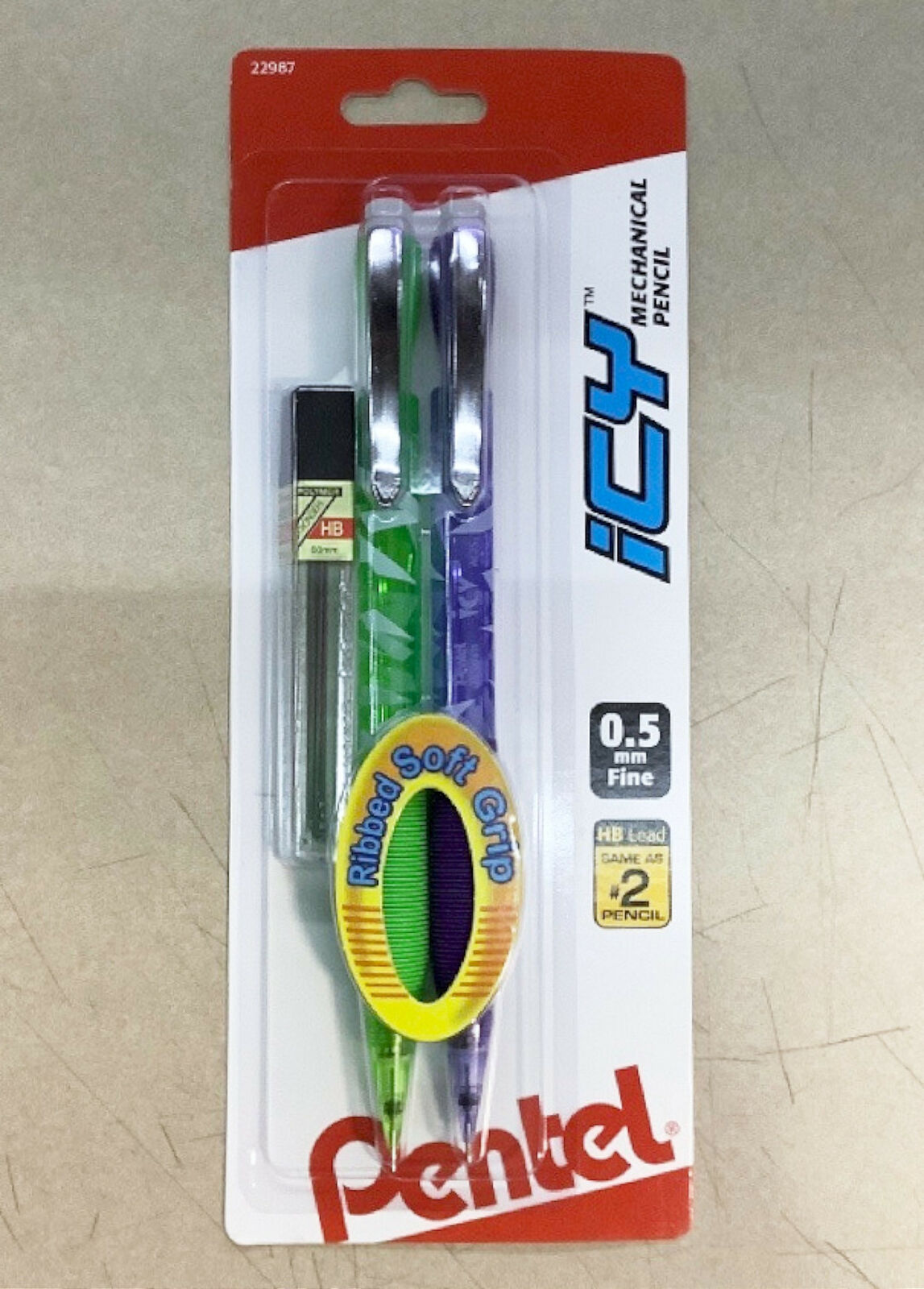 NEW Pentel Icy 2-Pack 0.5mm Fine Mechanical Pencils Green and Blue AL25TLBP2