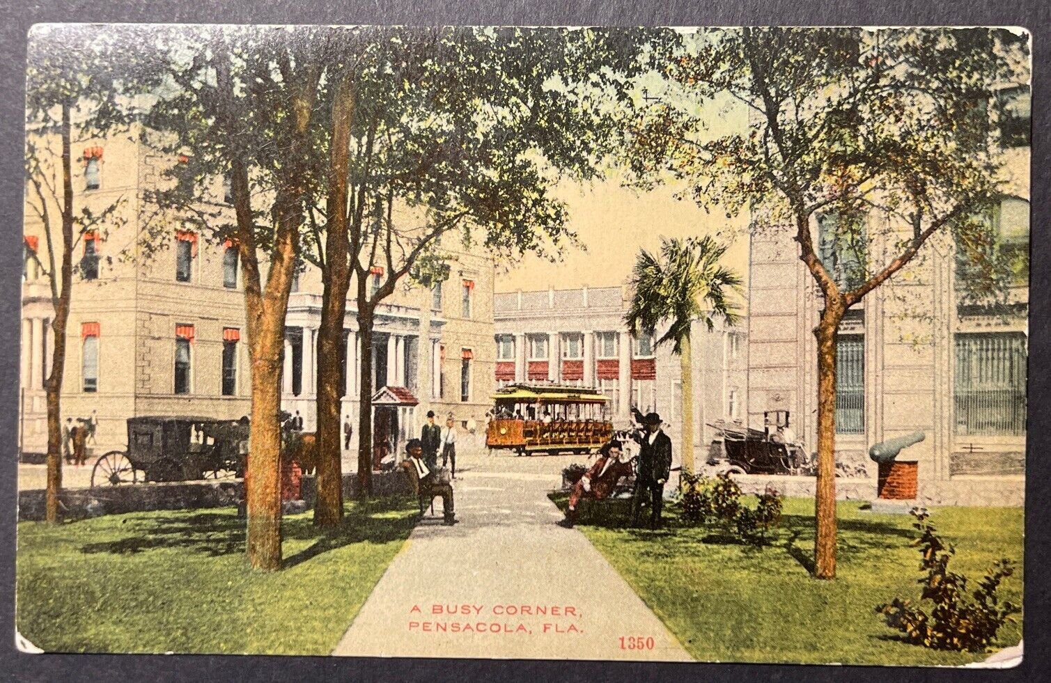 A Busy Corner Pensacola Florida printed view from the Plaza