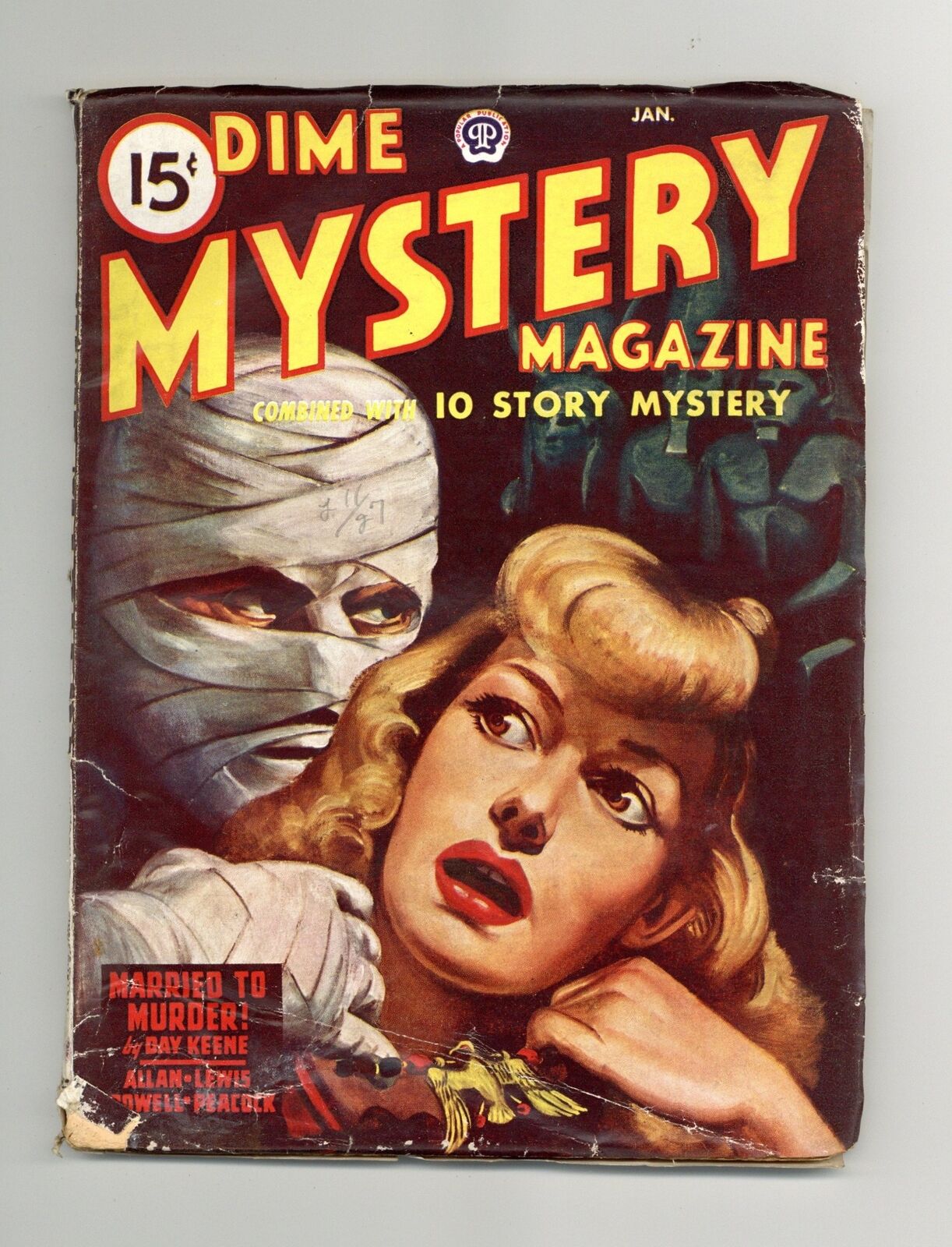 Dime Mystery Magazine Pulp Jan 1947 Vol. 34 #2 VG+ 4.5