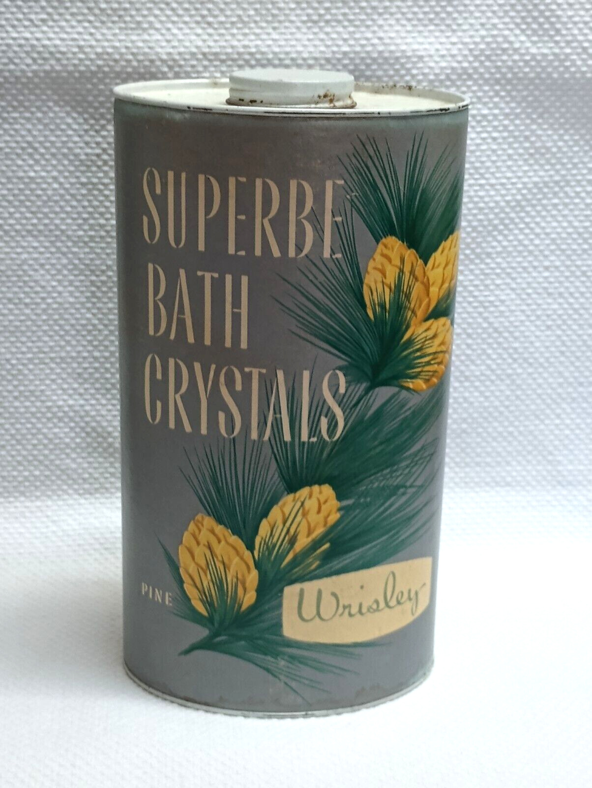 VTG WRISLEY SUPERBE BATH CRYSTALS CONTAINER ~ 1940\'s - 1950\'s