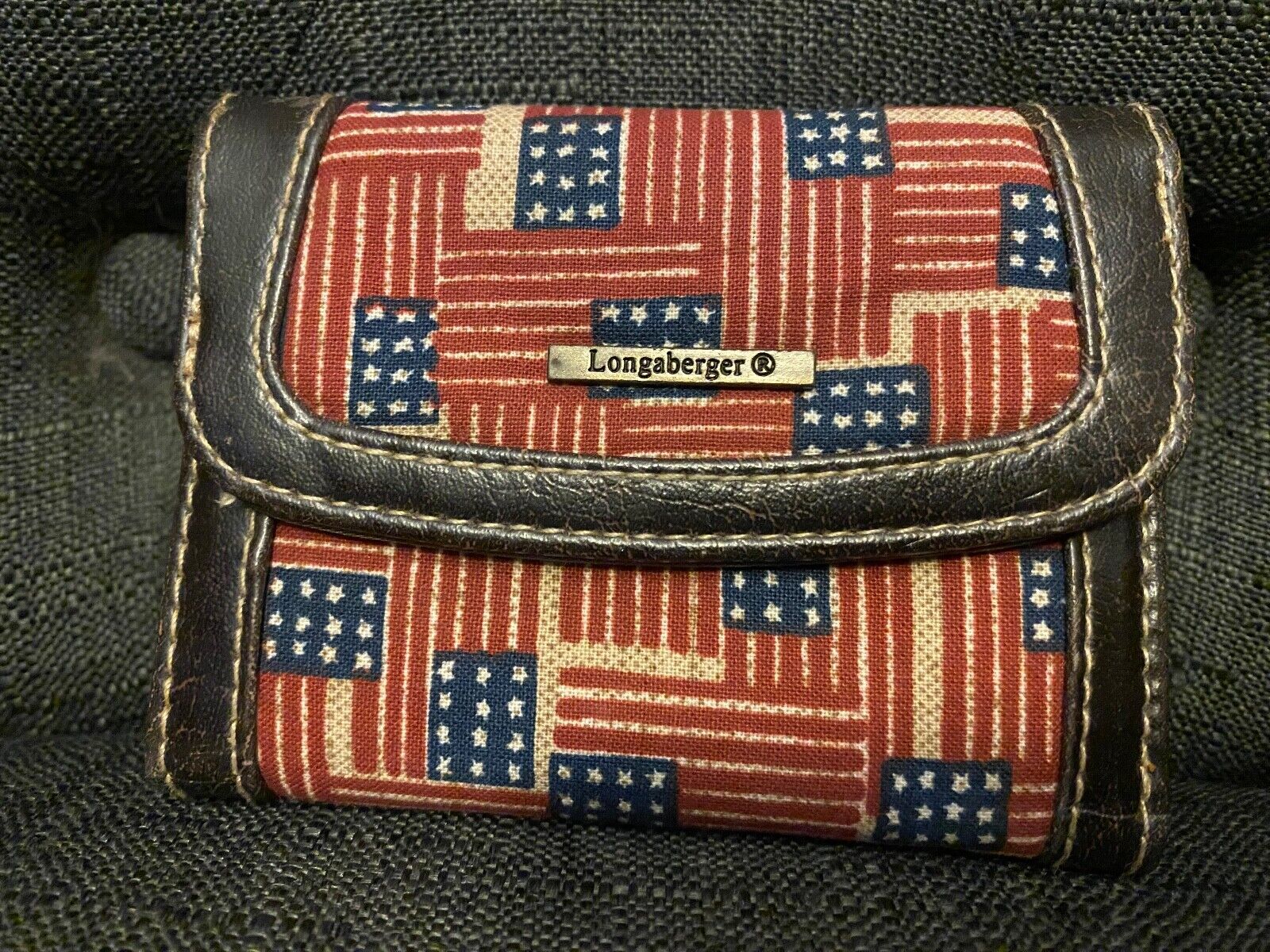 Longaberger Homestead Old Glory American Flag Wallet New Old Stock See Pictures