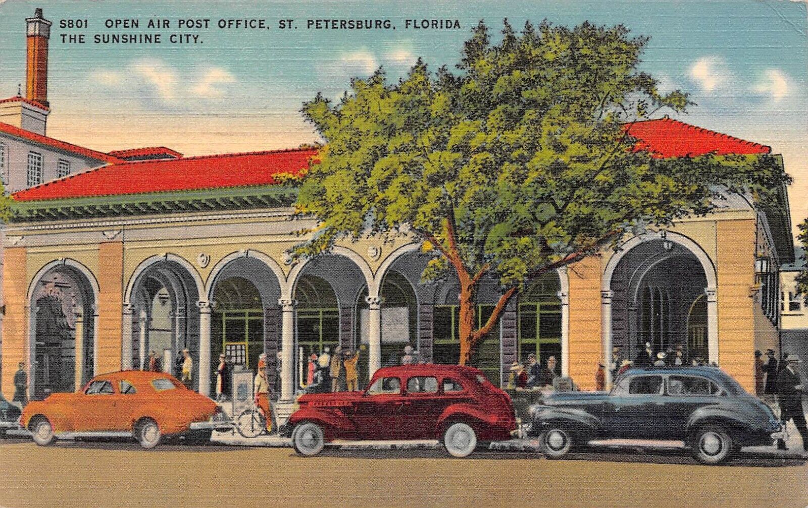The Open Air Post Office St Petersburg FL Florida 1942 Postcard 4321
