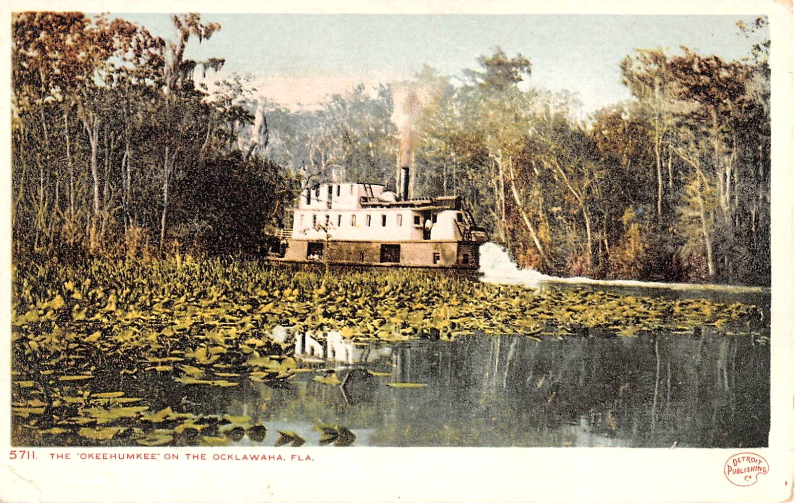 c.1905 Steamer Okeehumkee on Ocklawaha River FL post card
